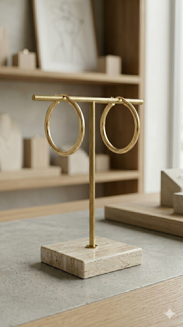 Polished 1" Gold Hoops