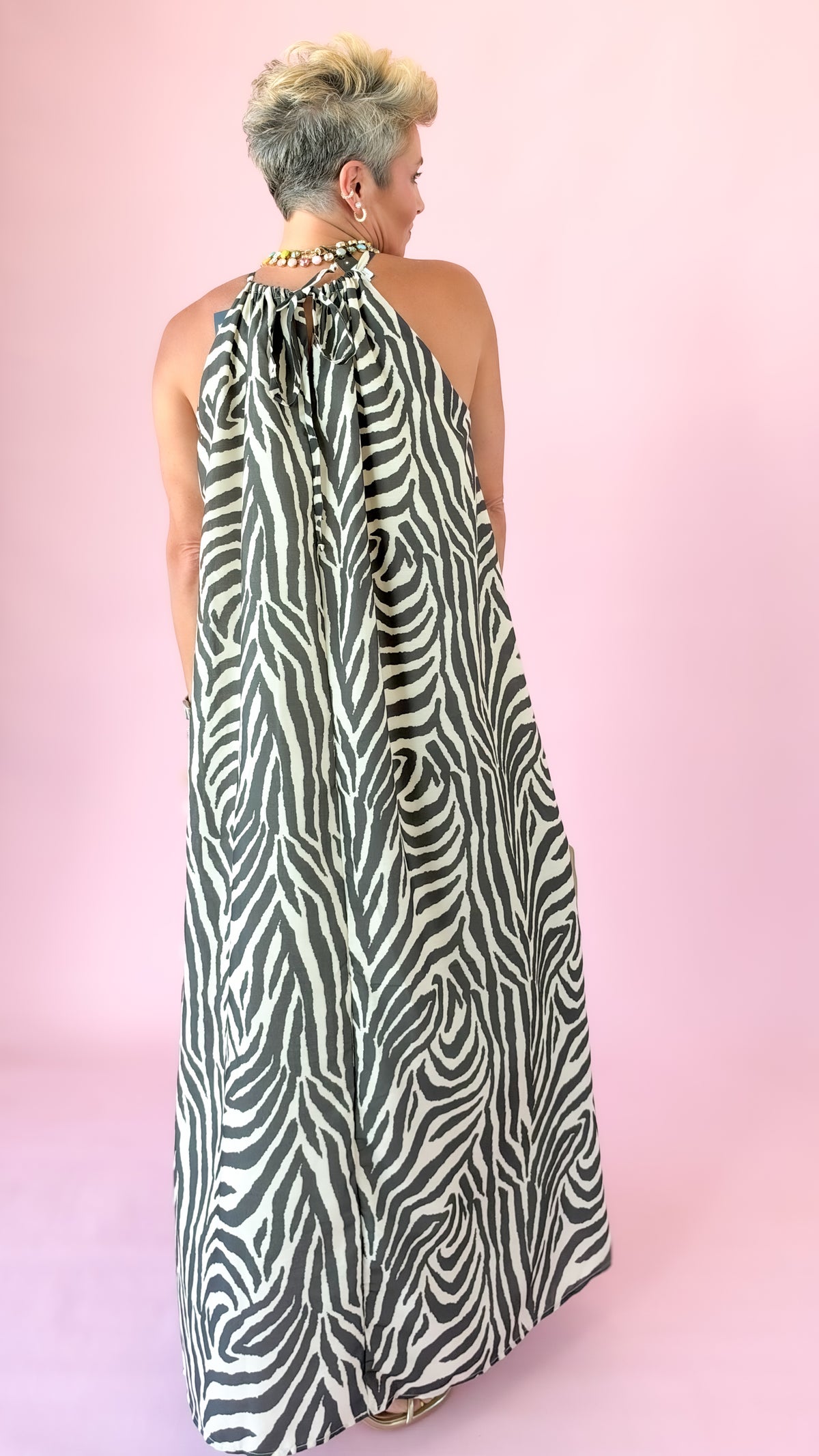 Cream Zebra Duster Dress