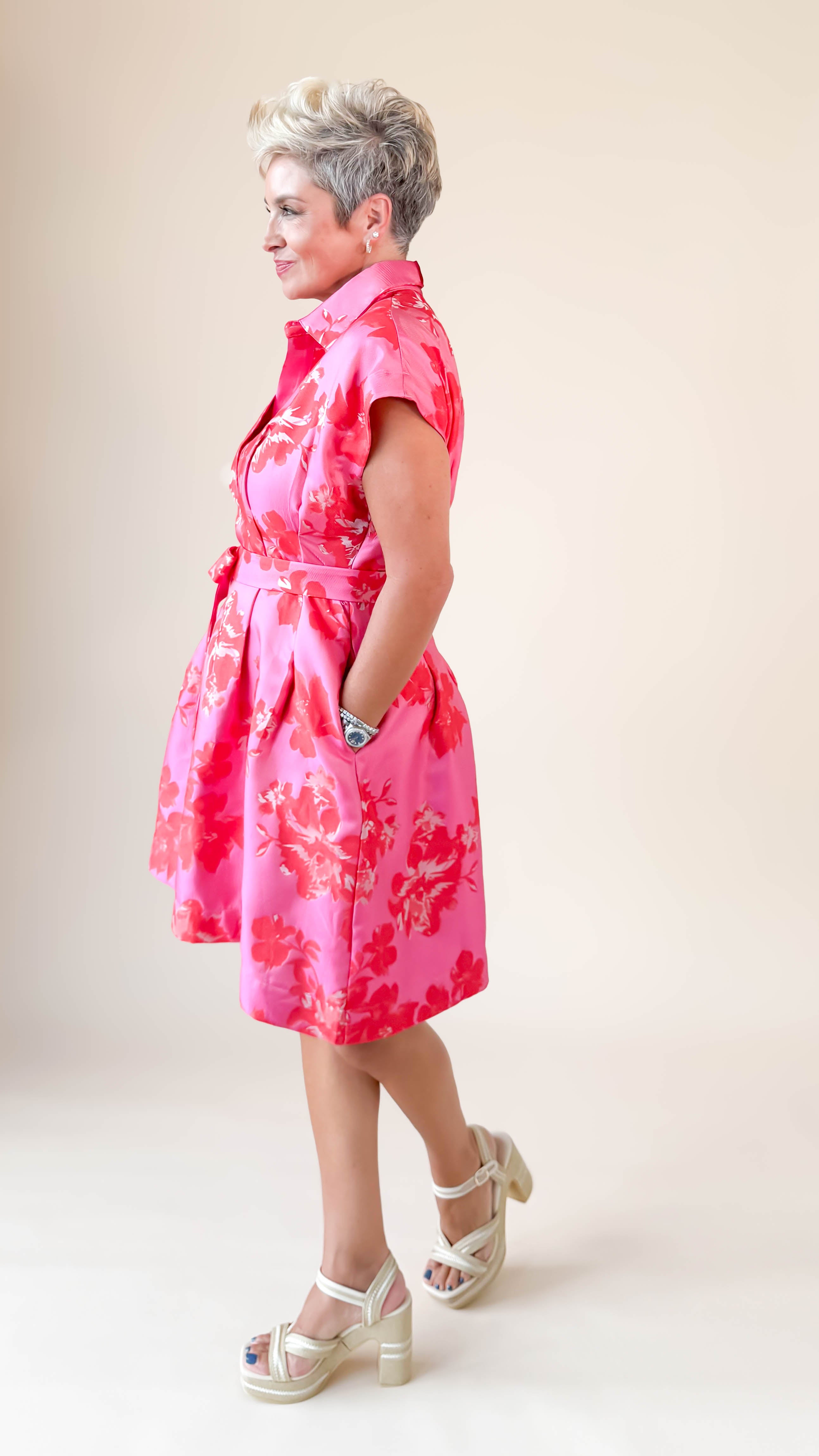 Brocade Fit & Flare Dress - Romance
