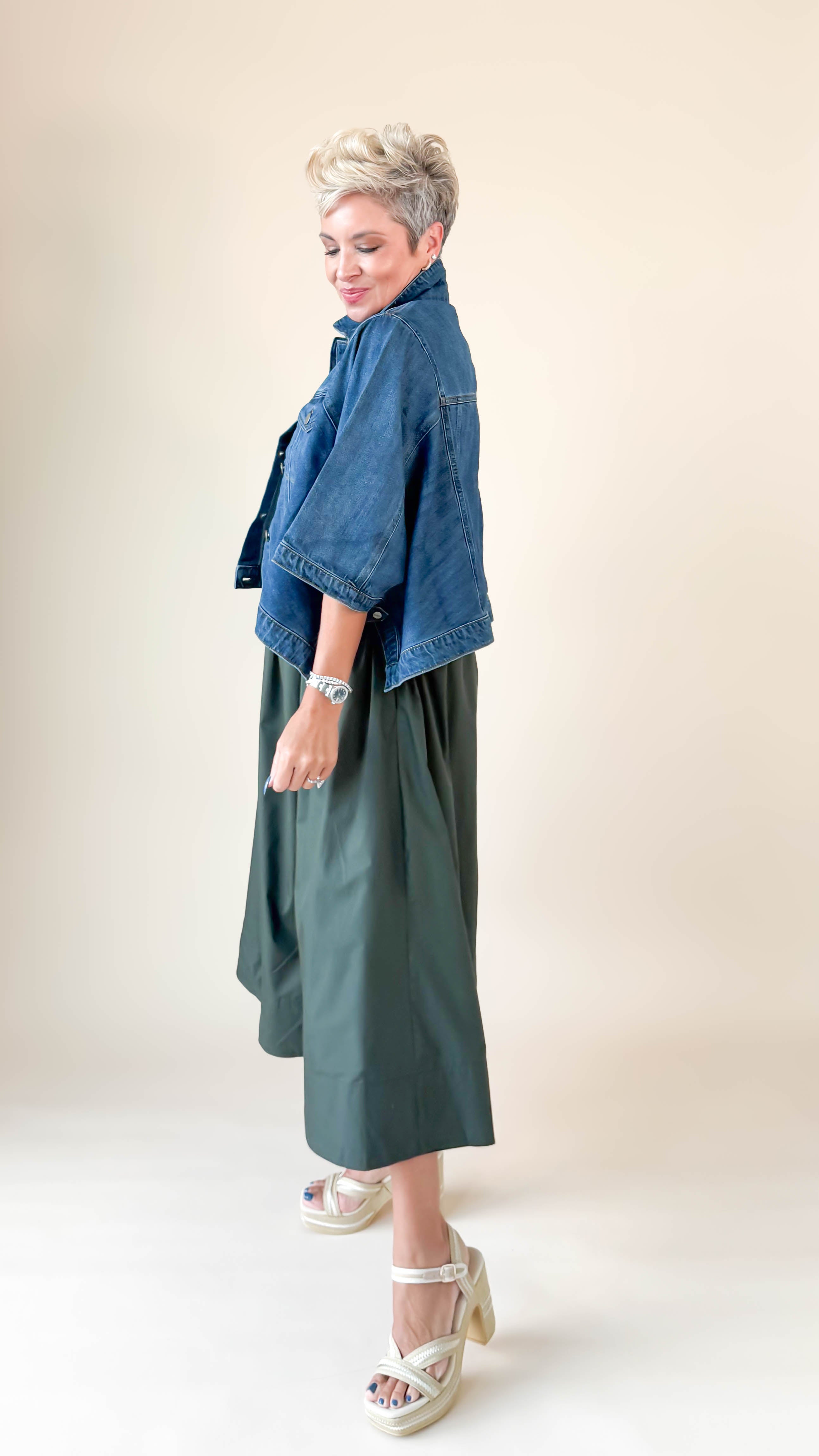 Edna Cape Jacket/Denim