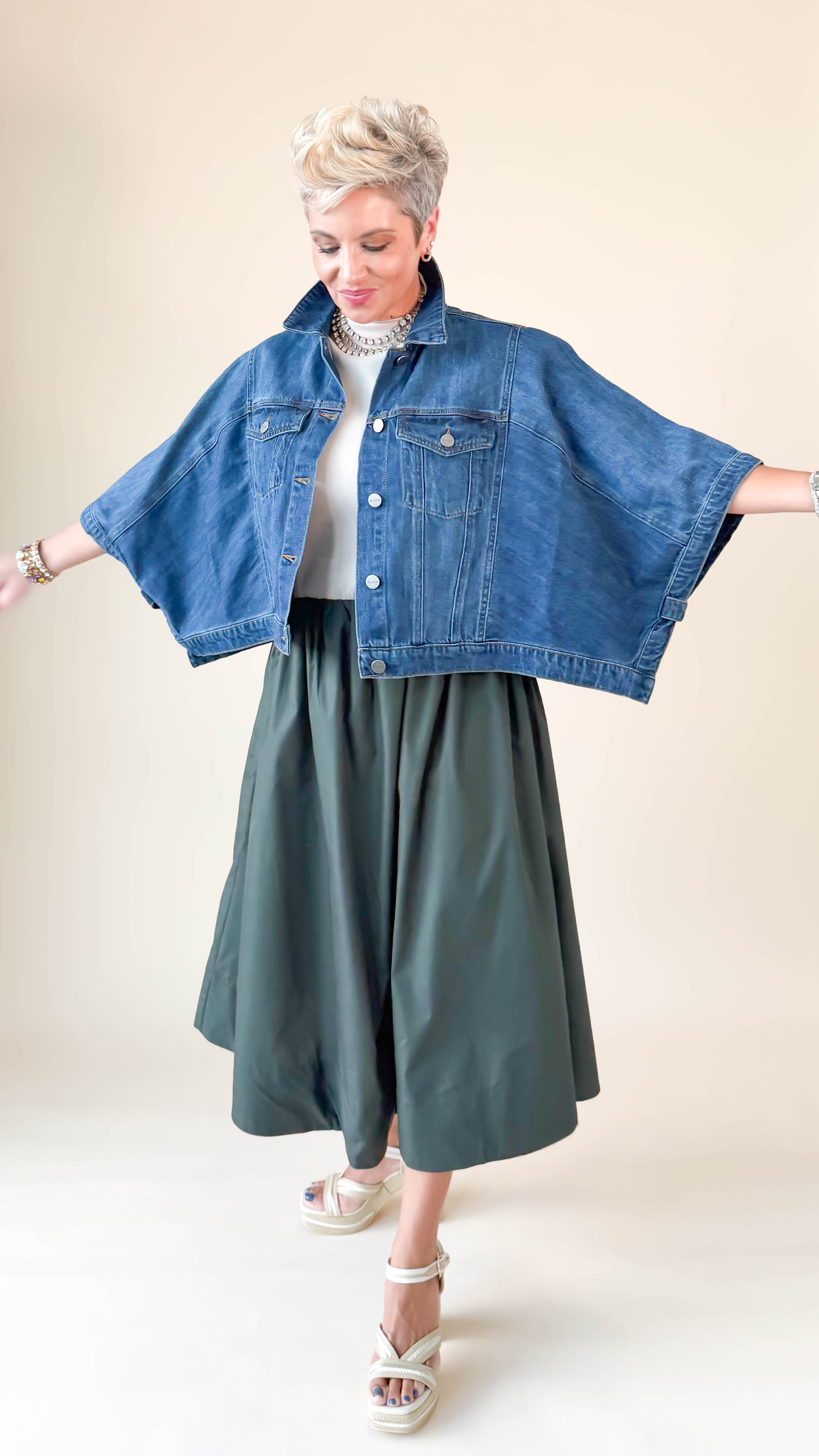 Edna Cape Jacket/Denim