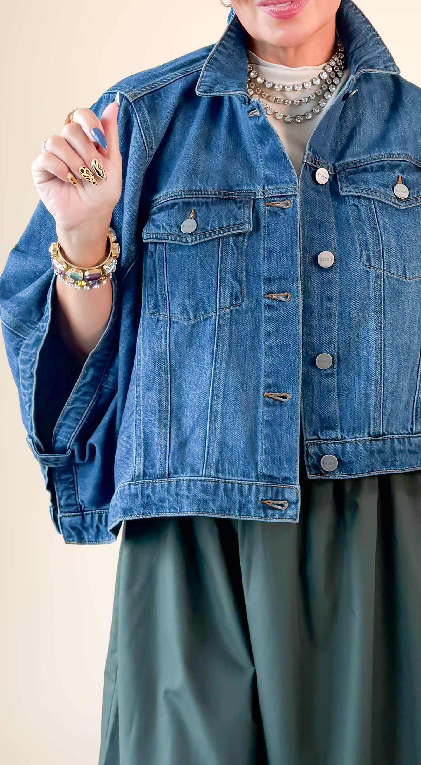 Edna Cape Jacket/Denim