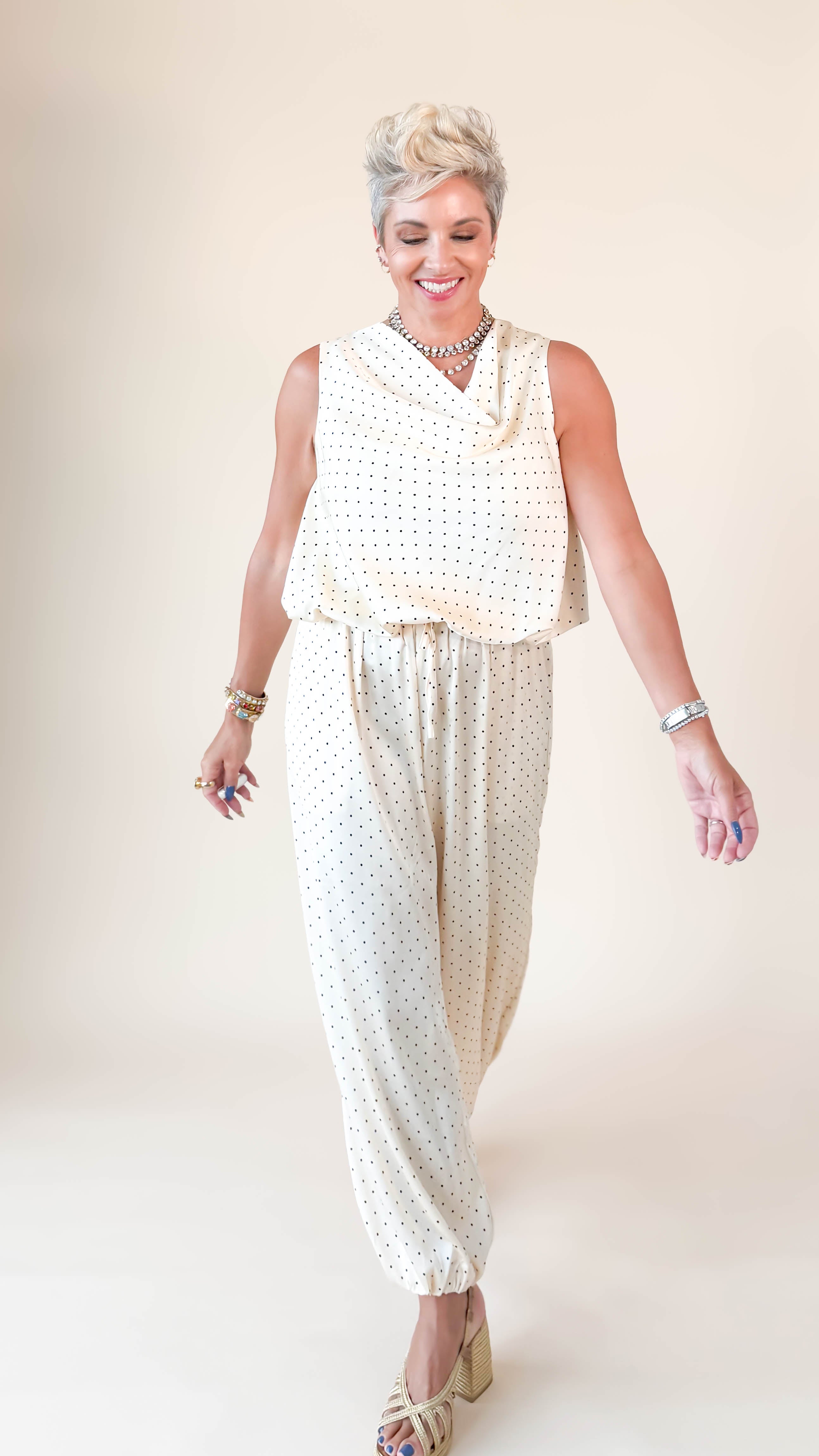 Cornelia Cowl Neck Balloon Top/Ivory