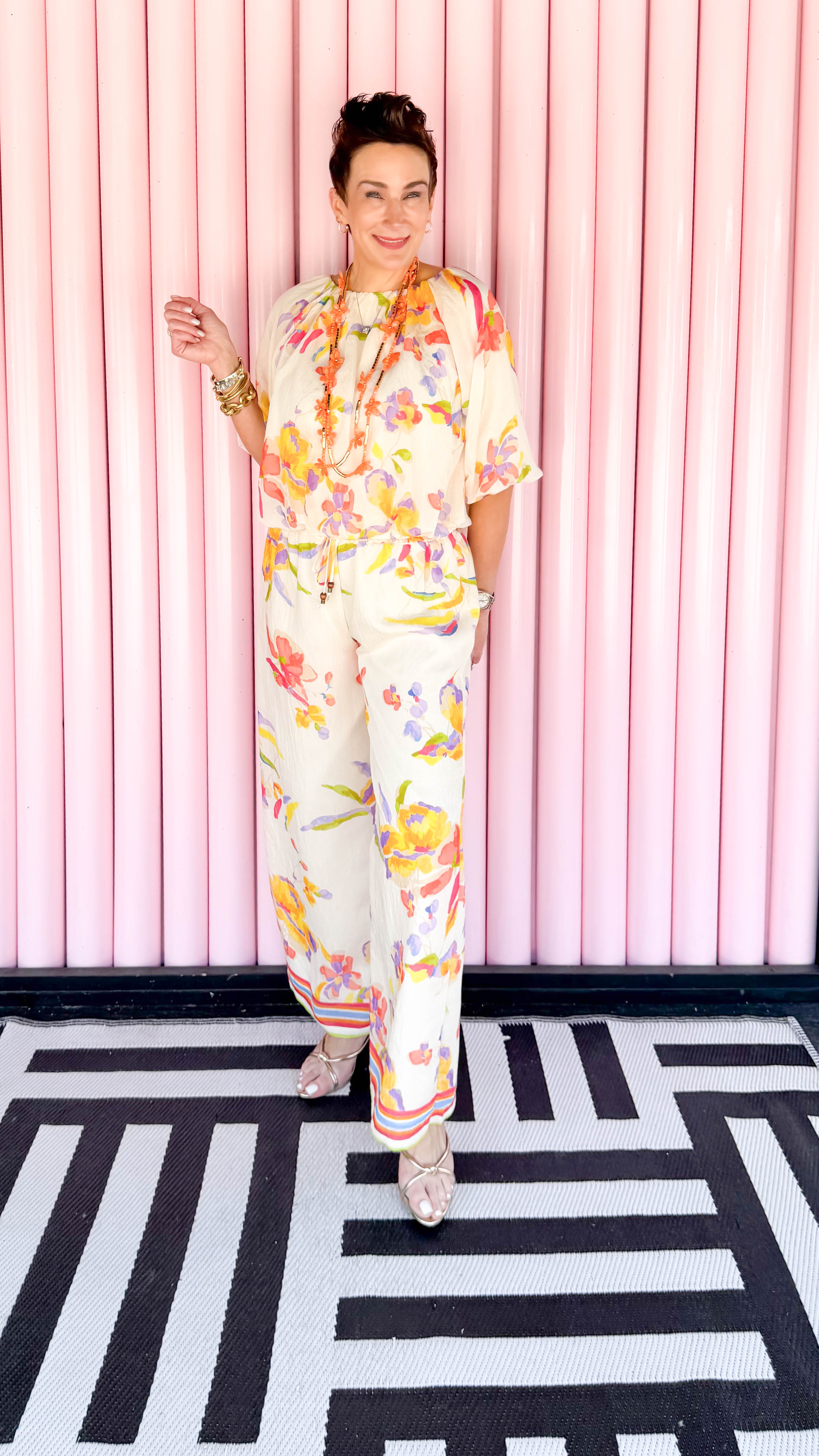 Nash Floral Flowy Pants/Cream