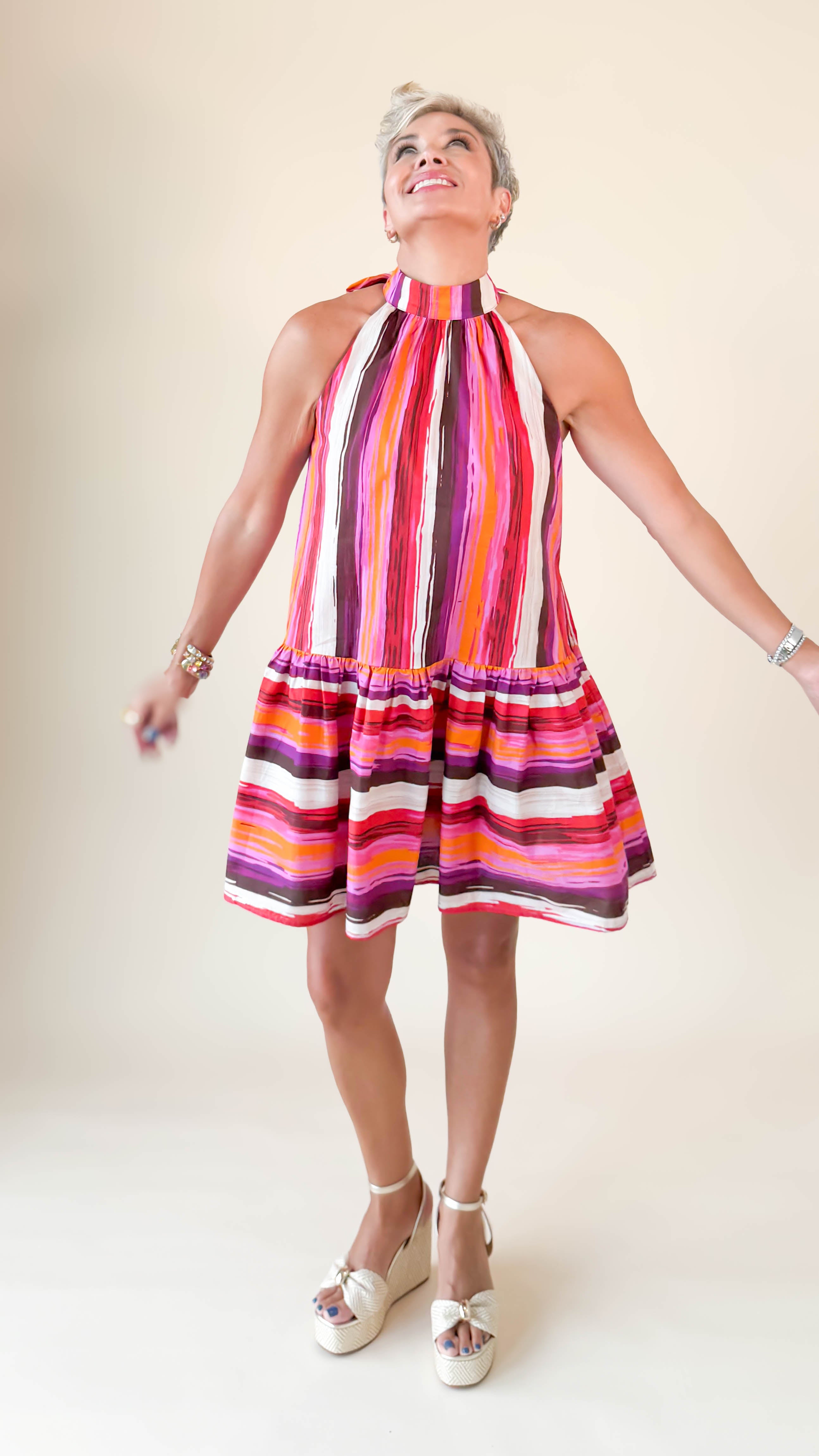 Sunset Halter Mini Dress