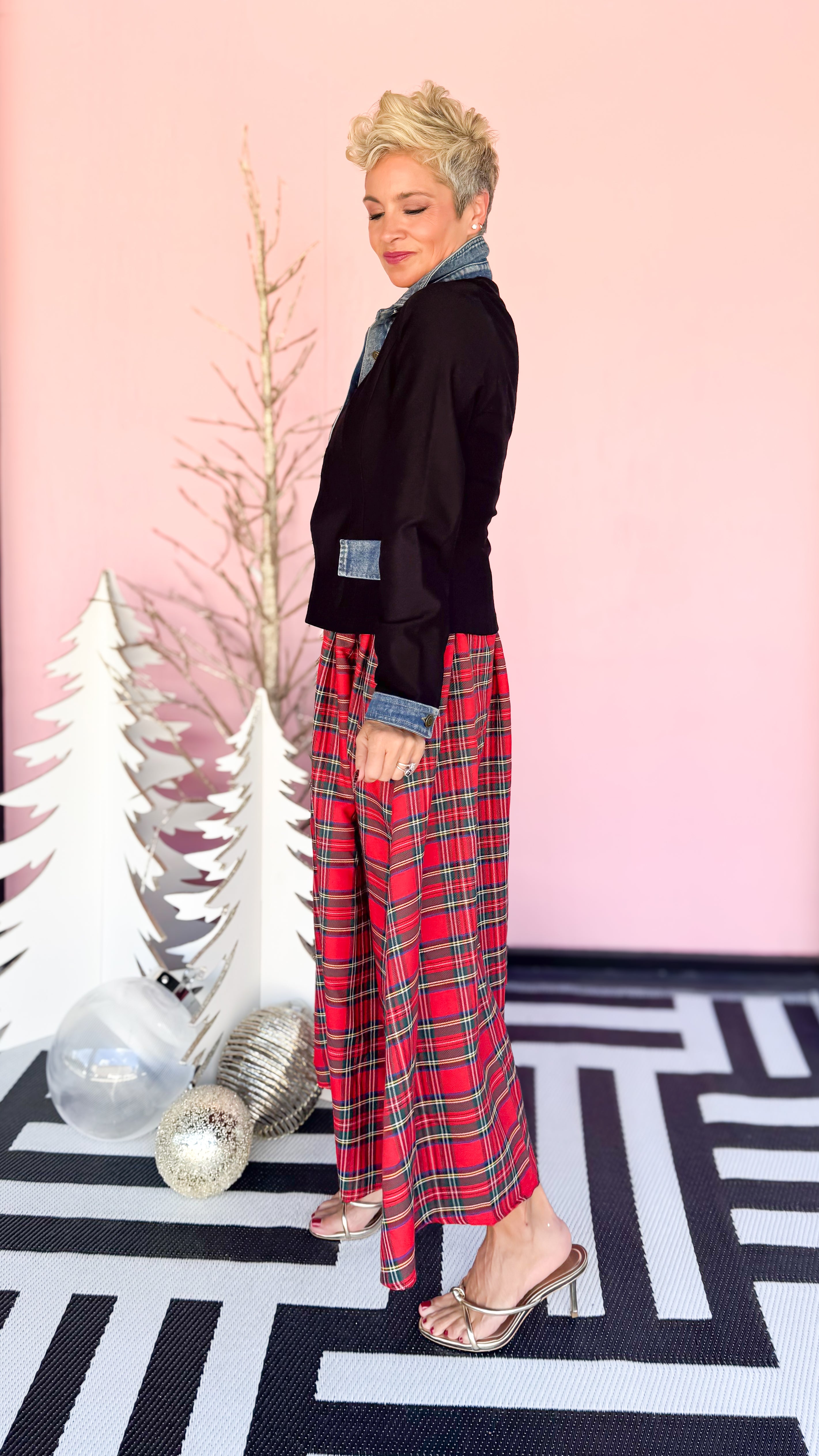 Tina Tartan Plaid Skirt/Red