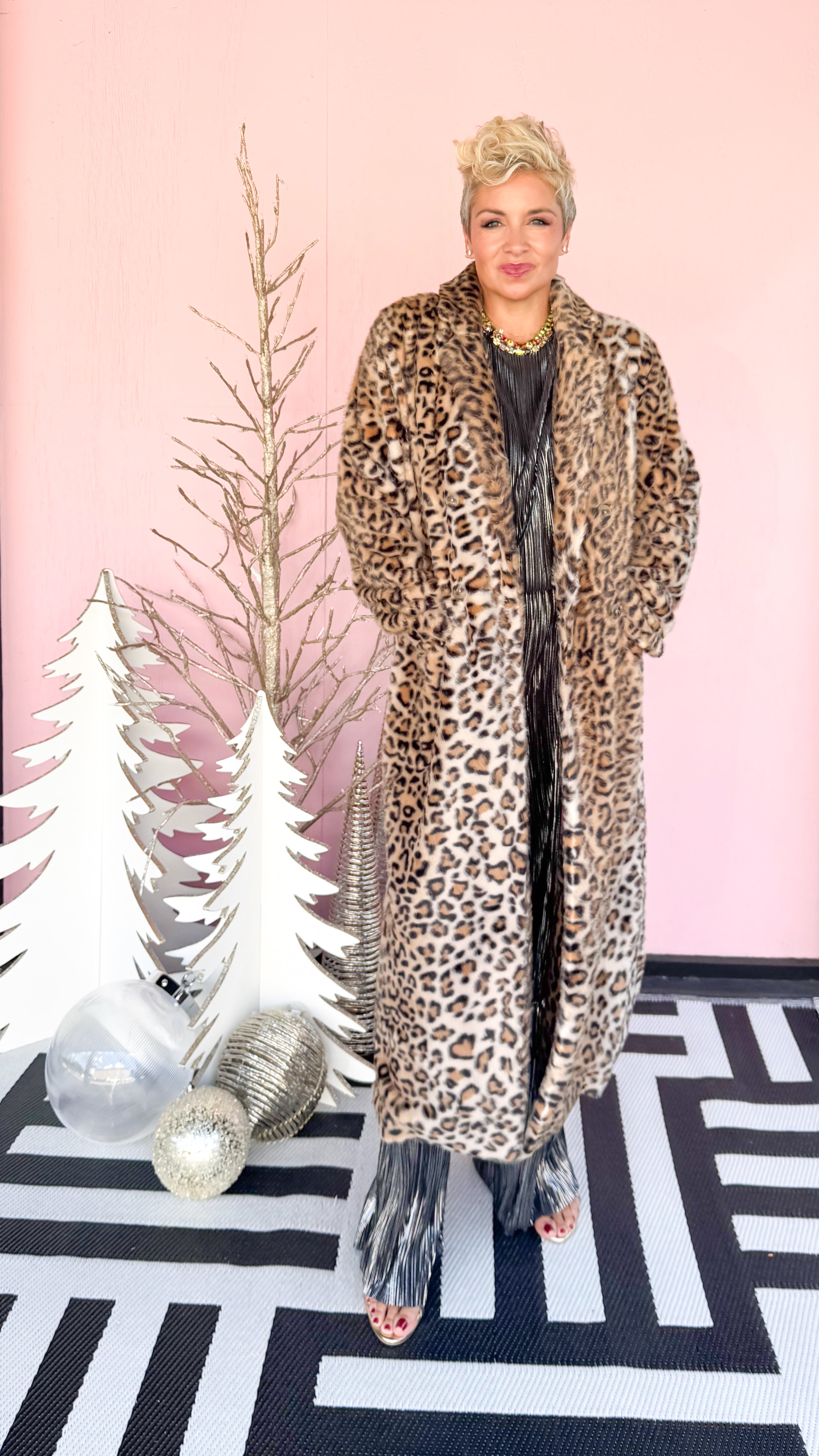 Alexandra Full Length Leopard Coat