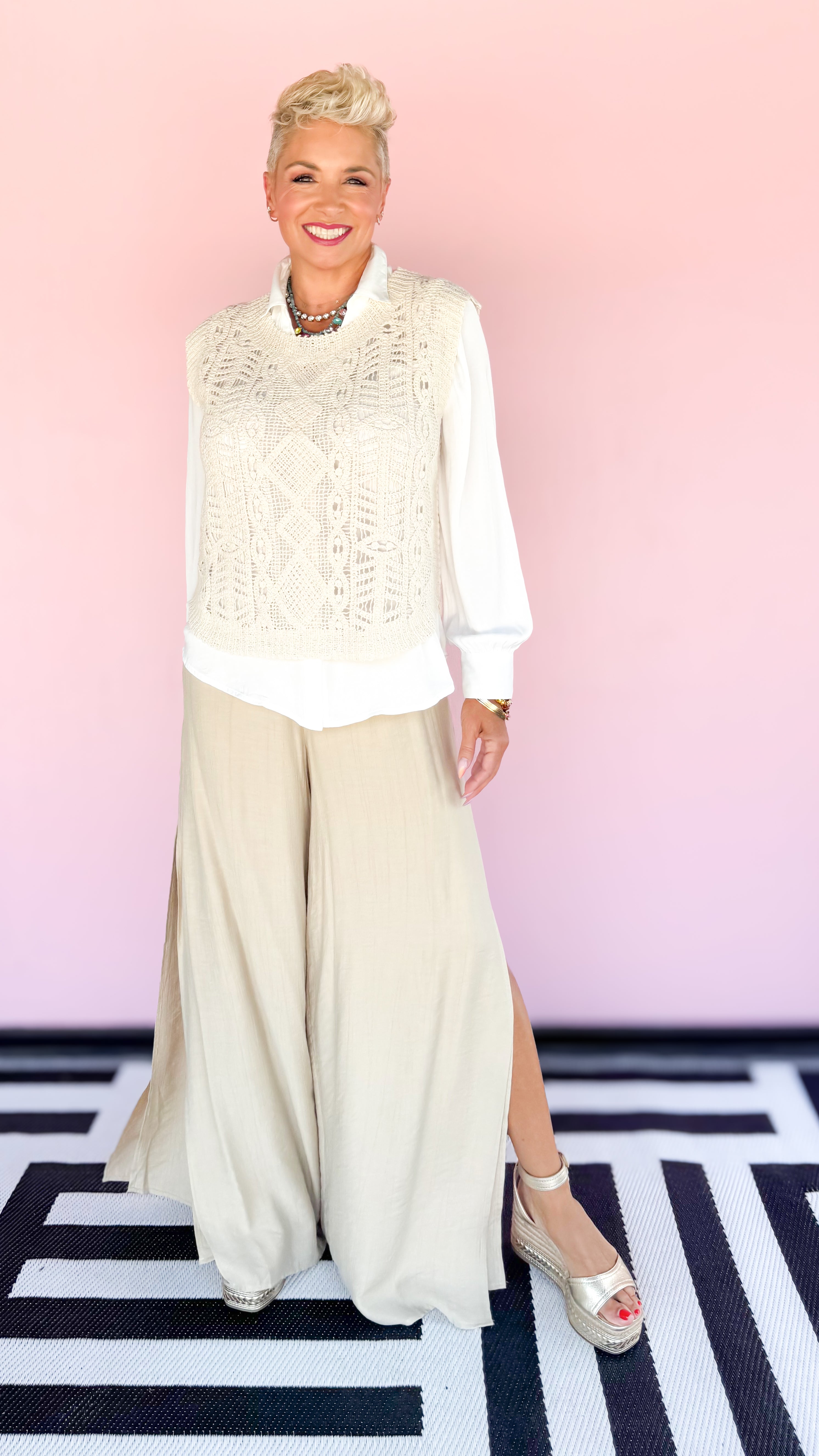 Baroque Sweater Vest/Cream