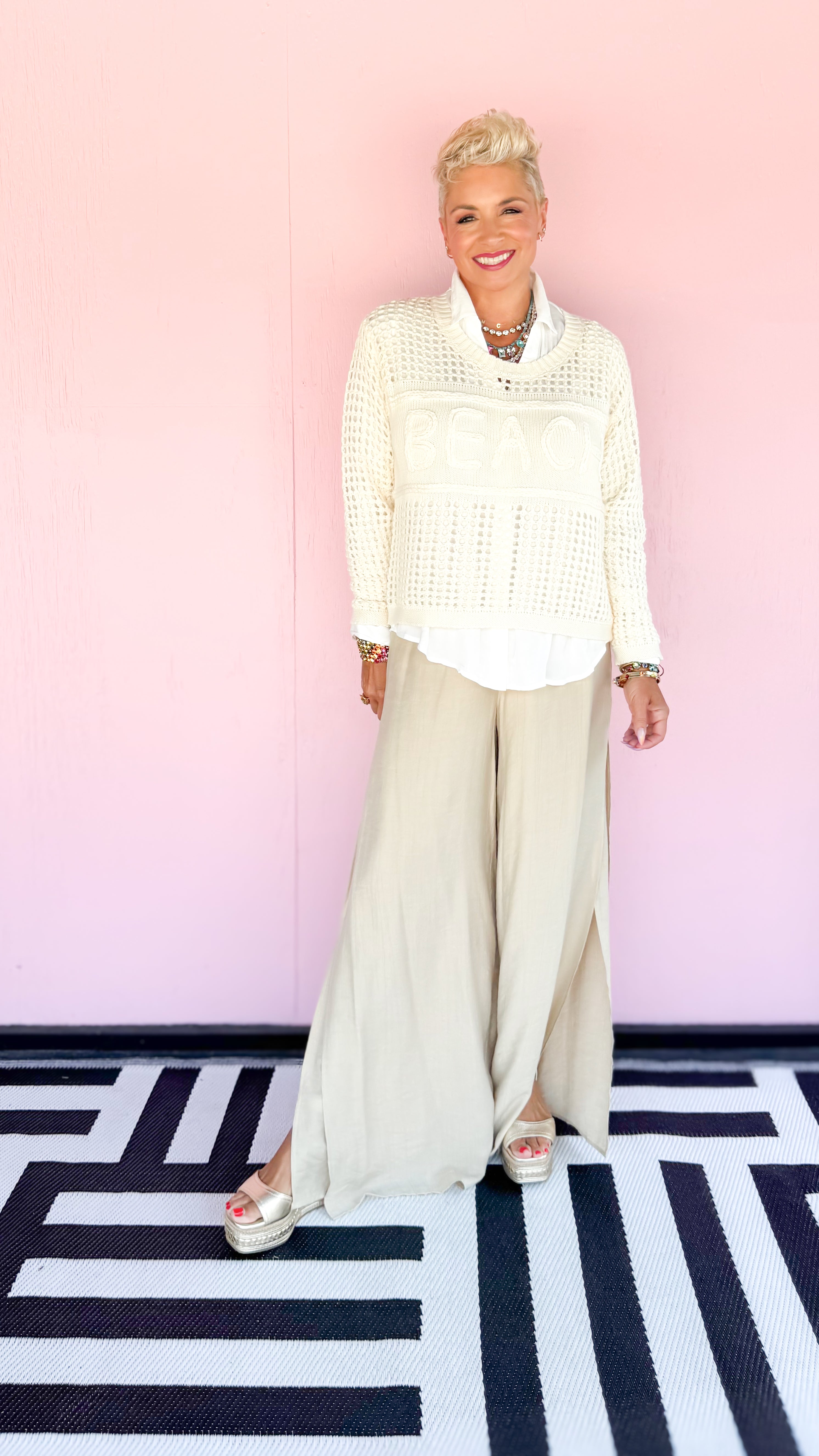 Knit BEACH Sweater/Cream