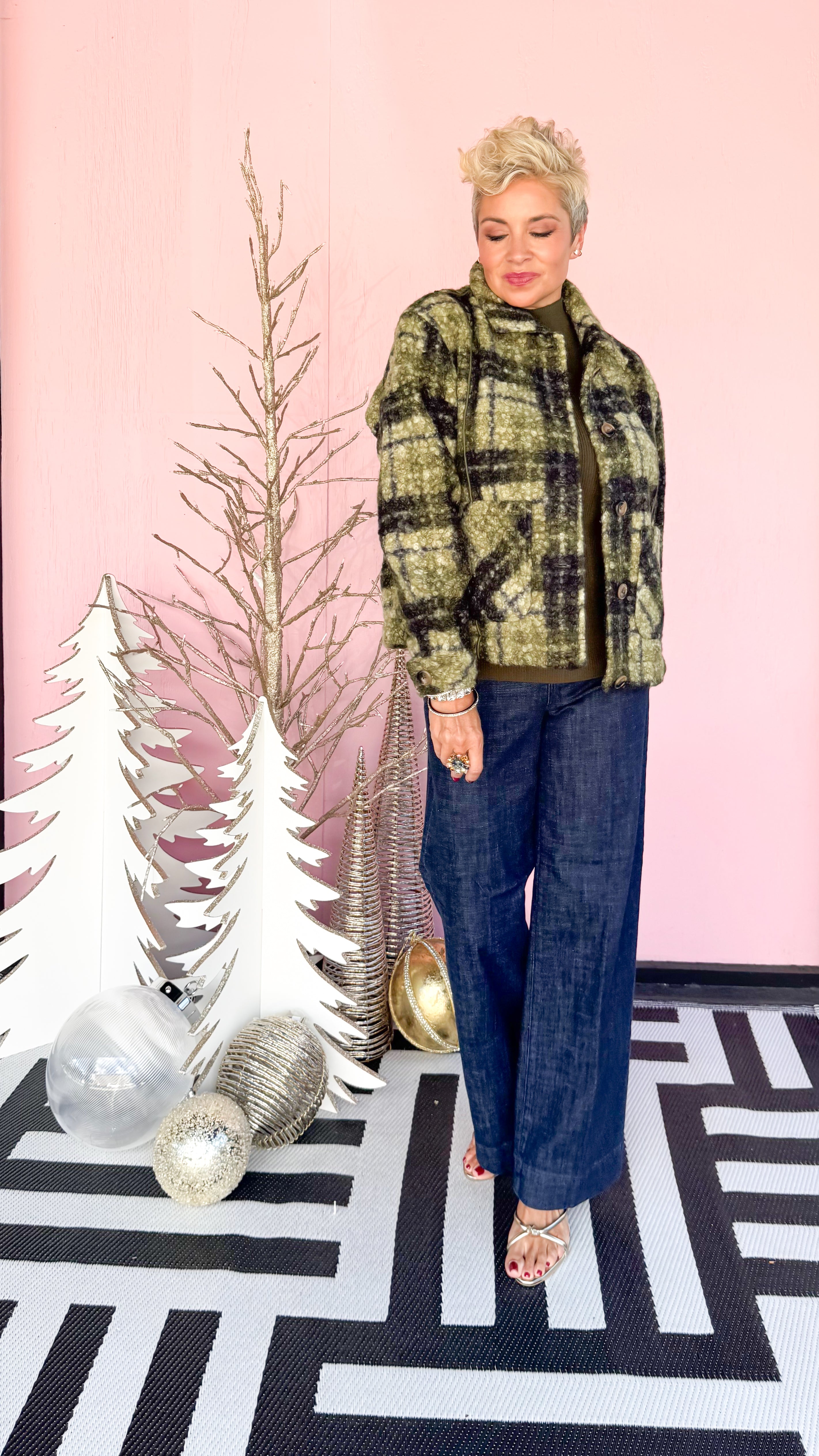 Green Plaid Boulce Jacket