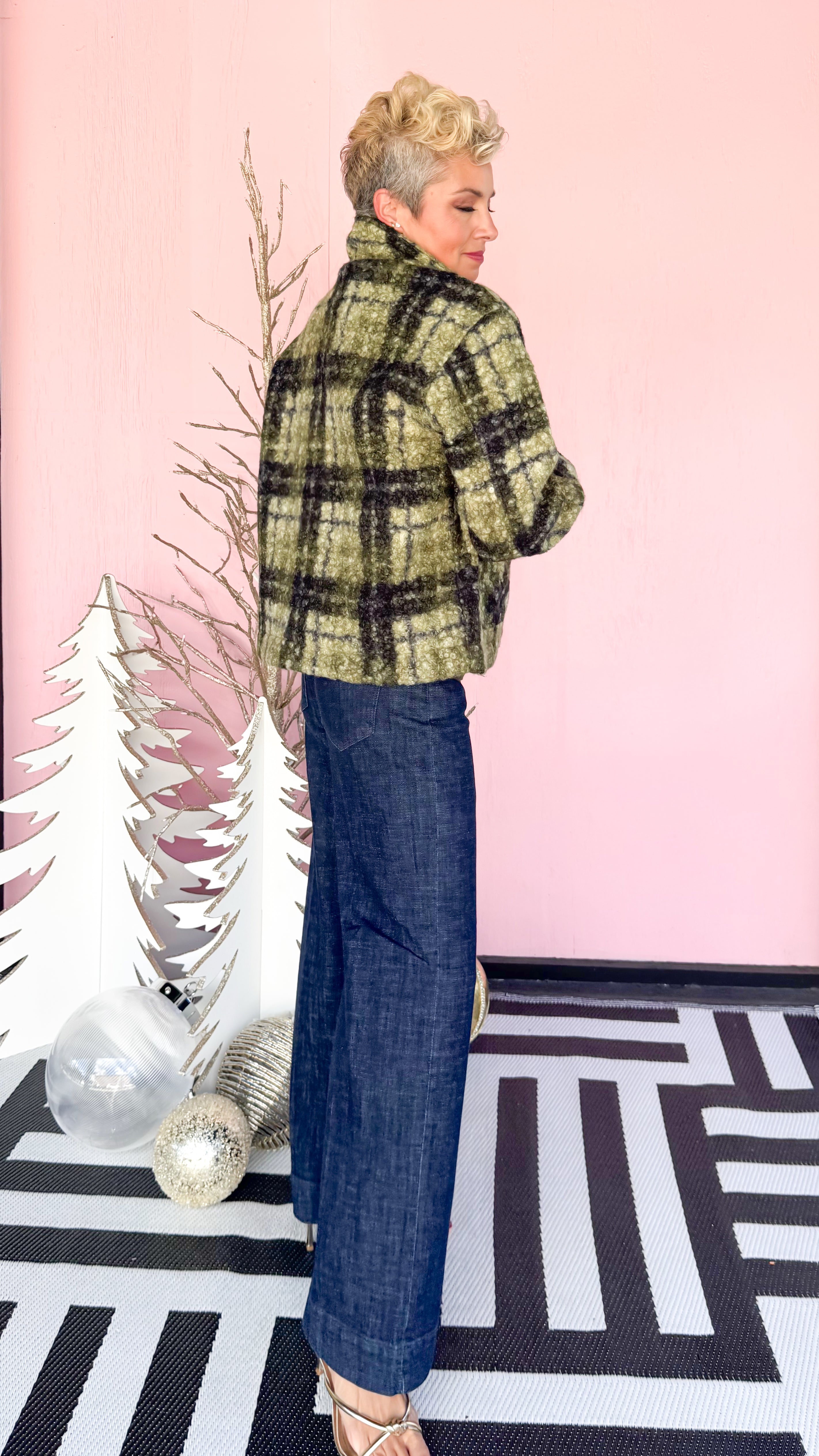 Green Plaid Boulce Jacket