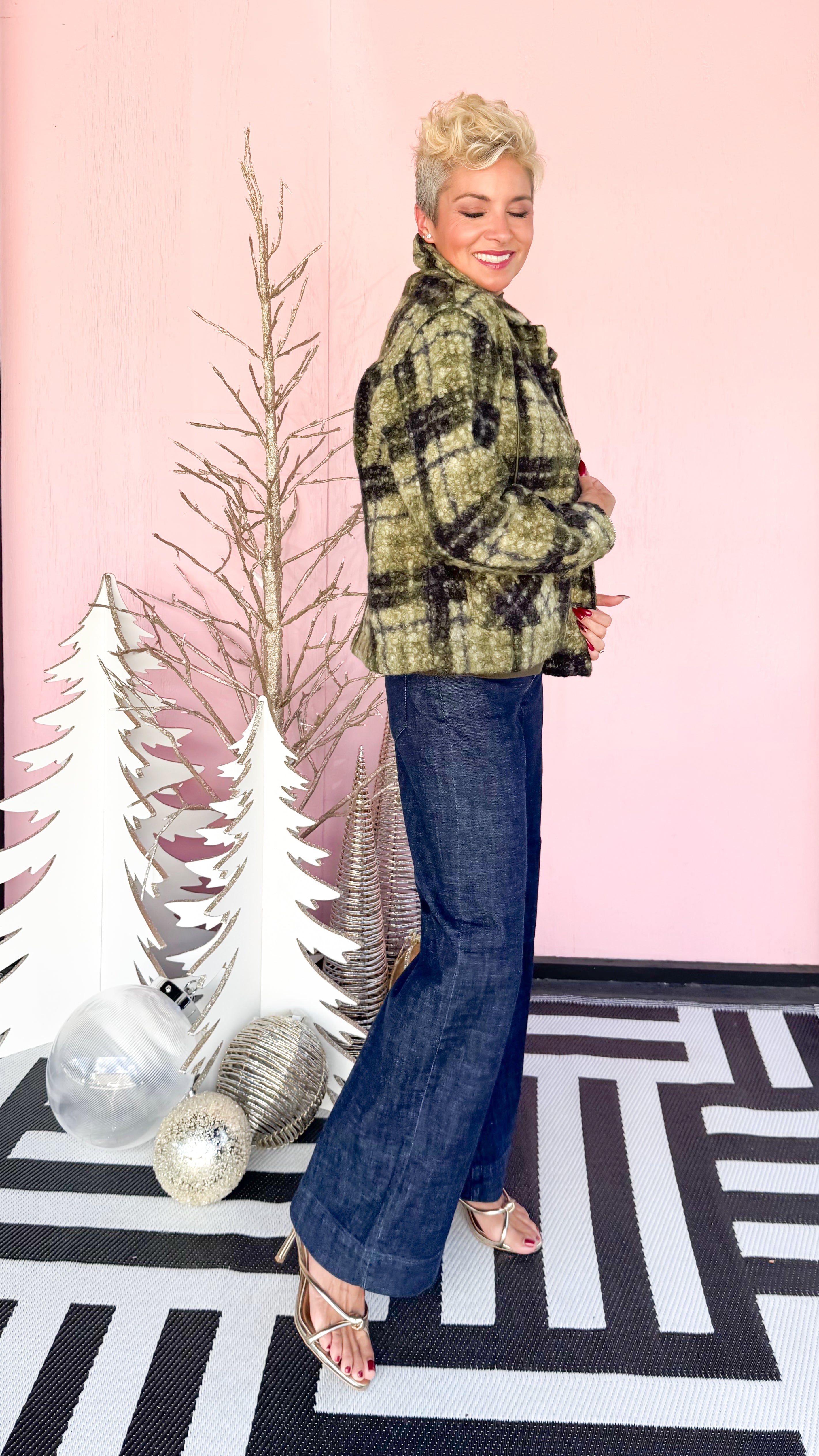 Green Plaid Boulce Jacket