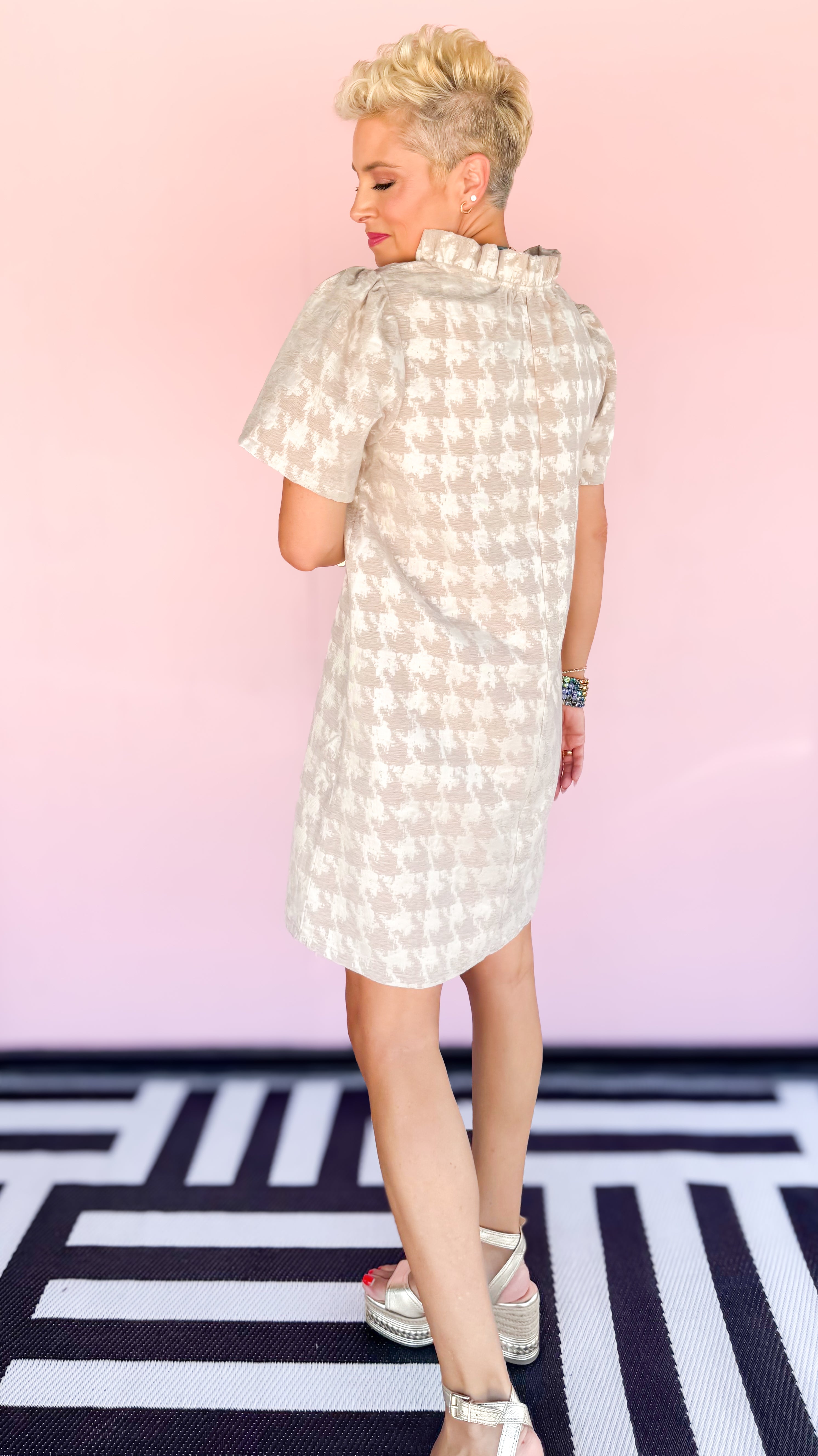 Cynthia Houndstooth Mini Dress