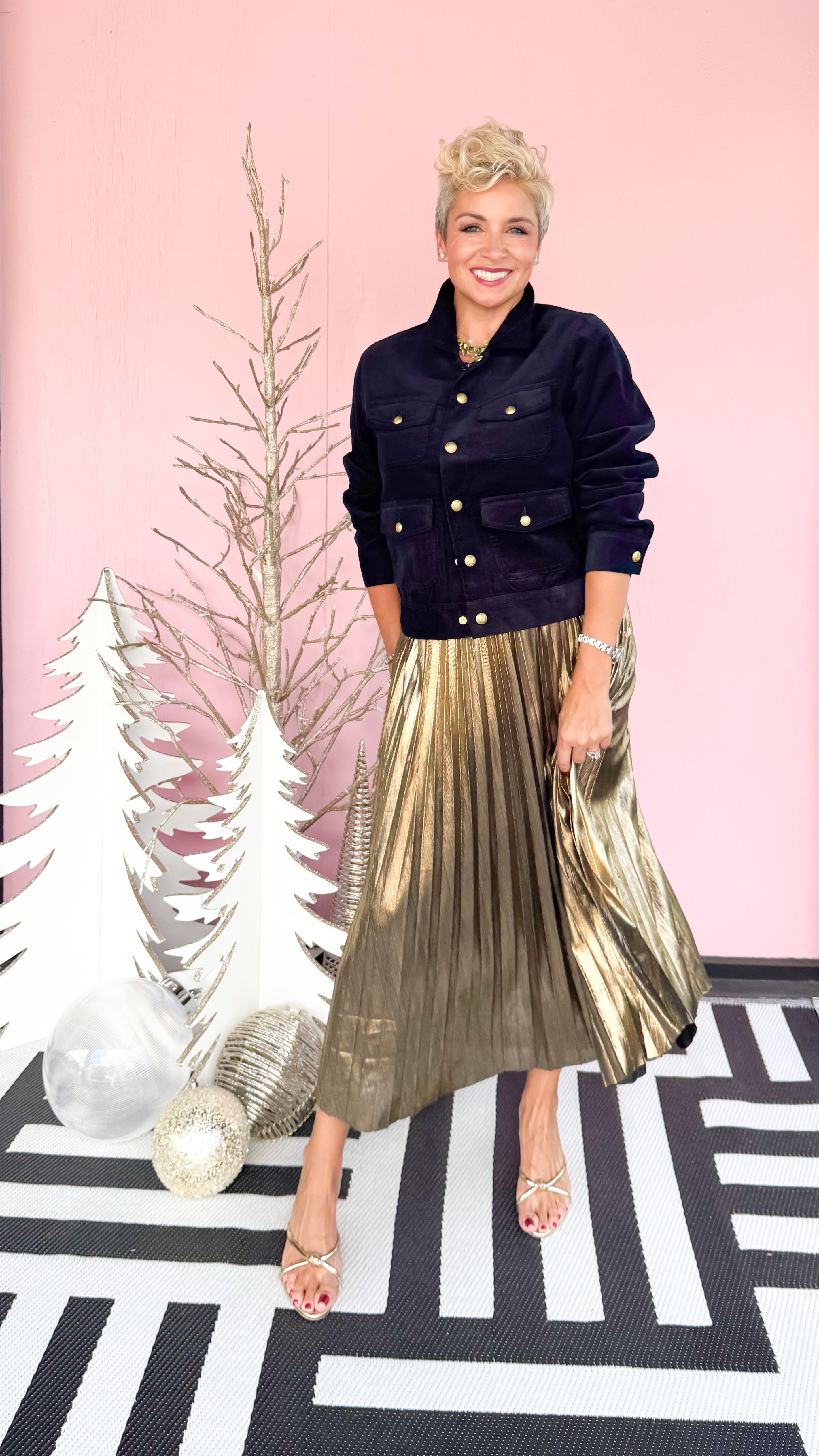 Jinna Pleated Skirt/Gold