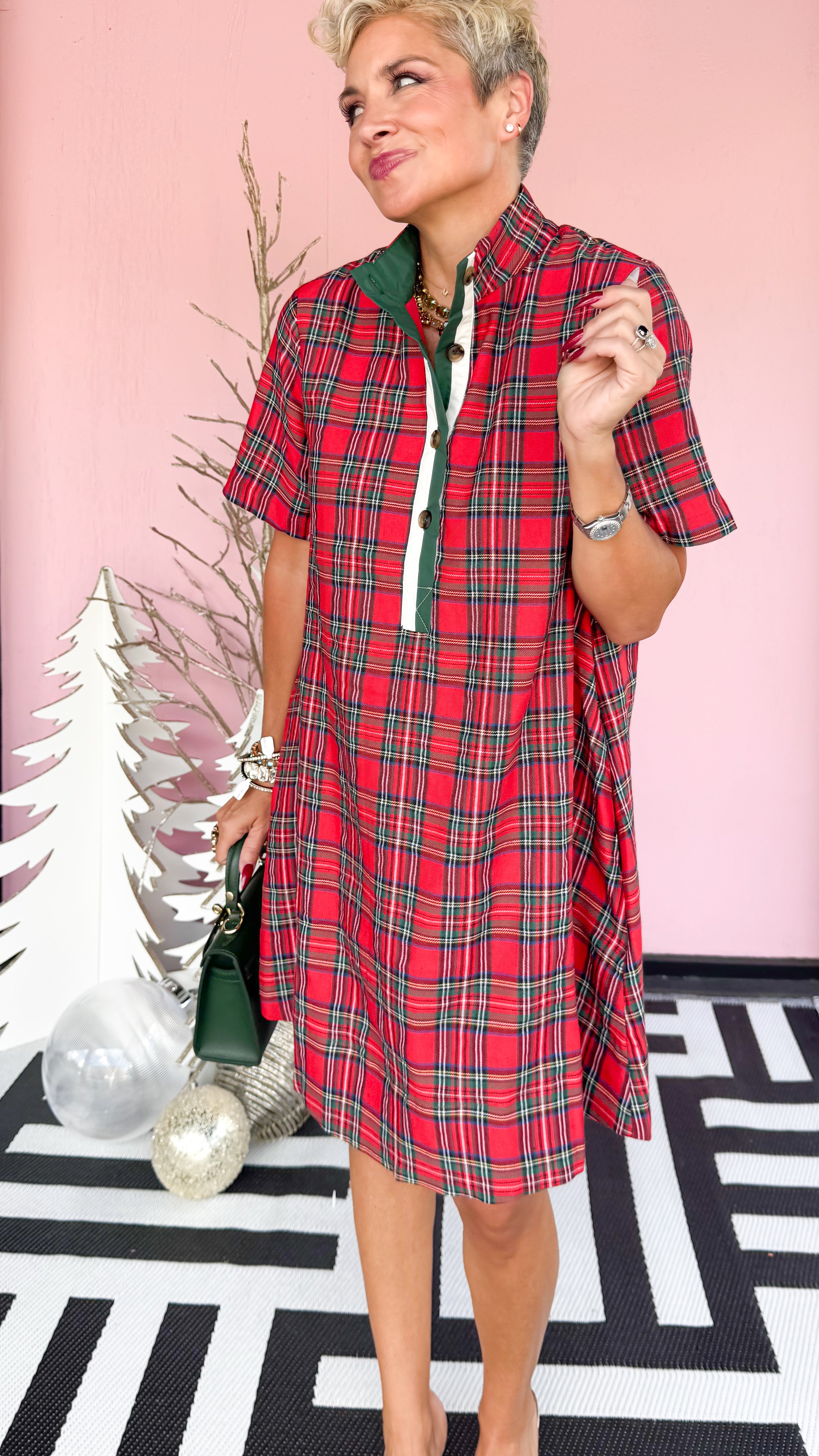 Highland Tartan Dress/Red