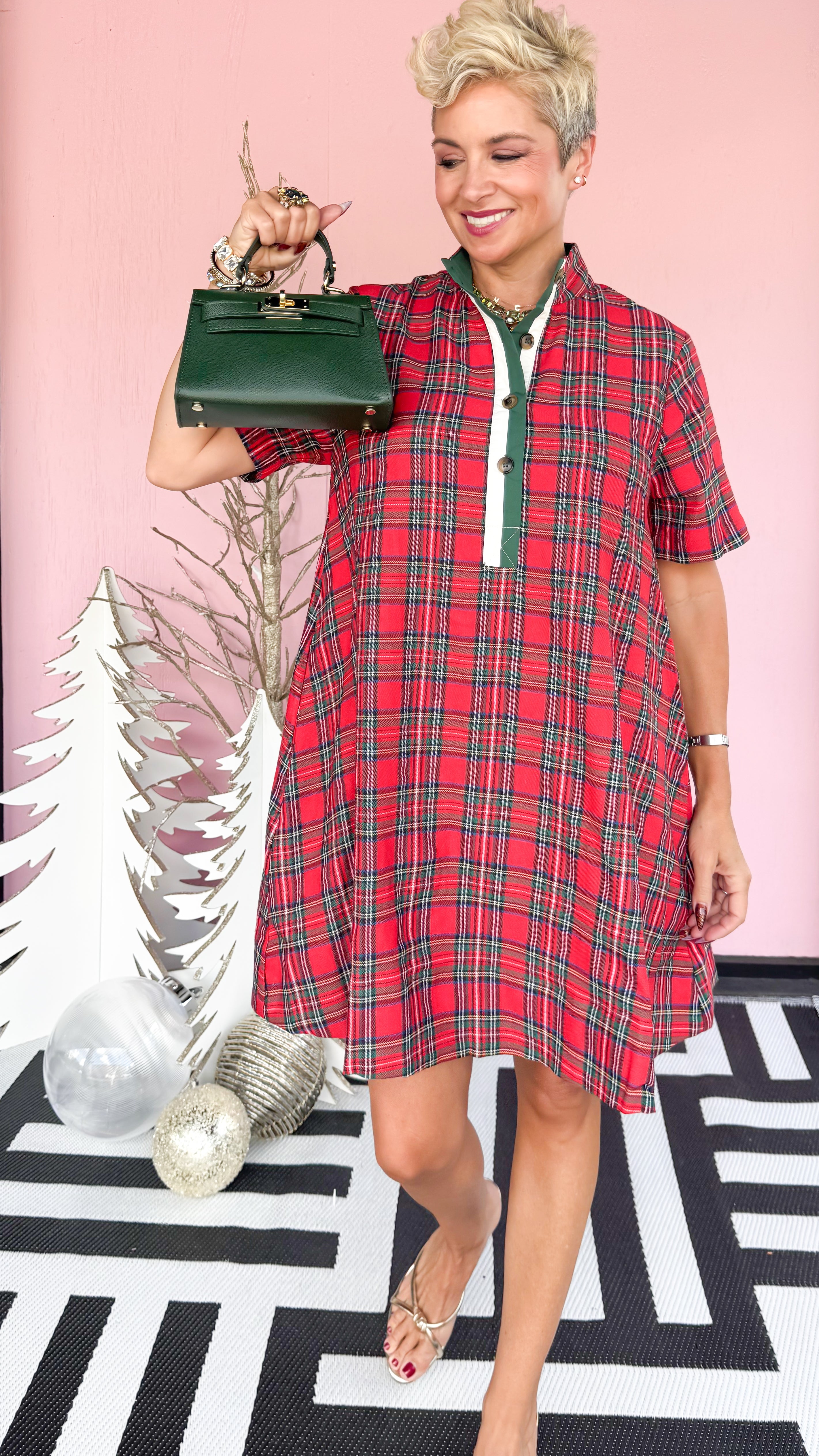 Highland Tartan Dress/Red