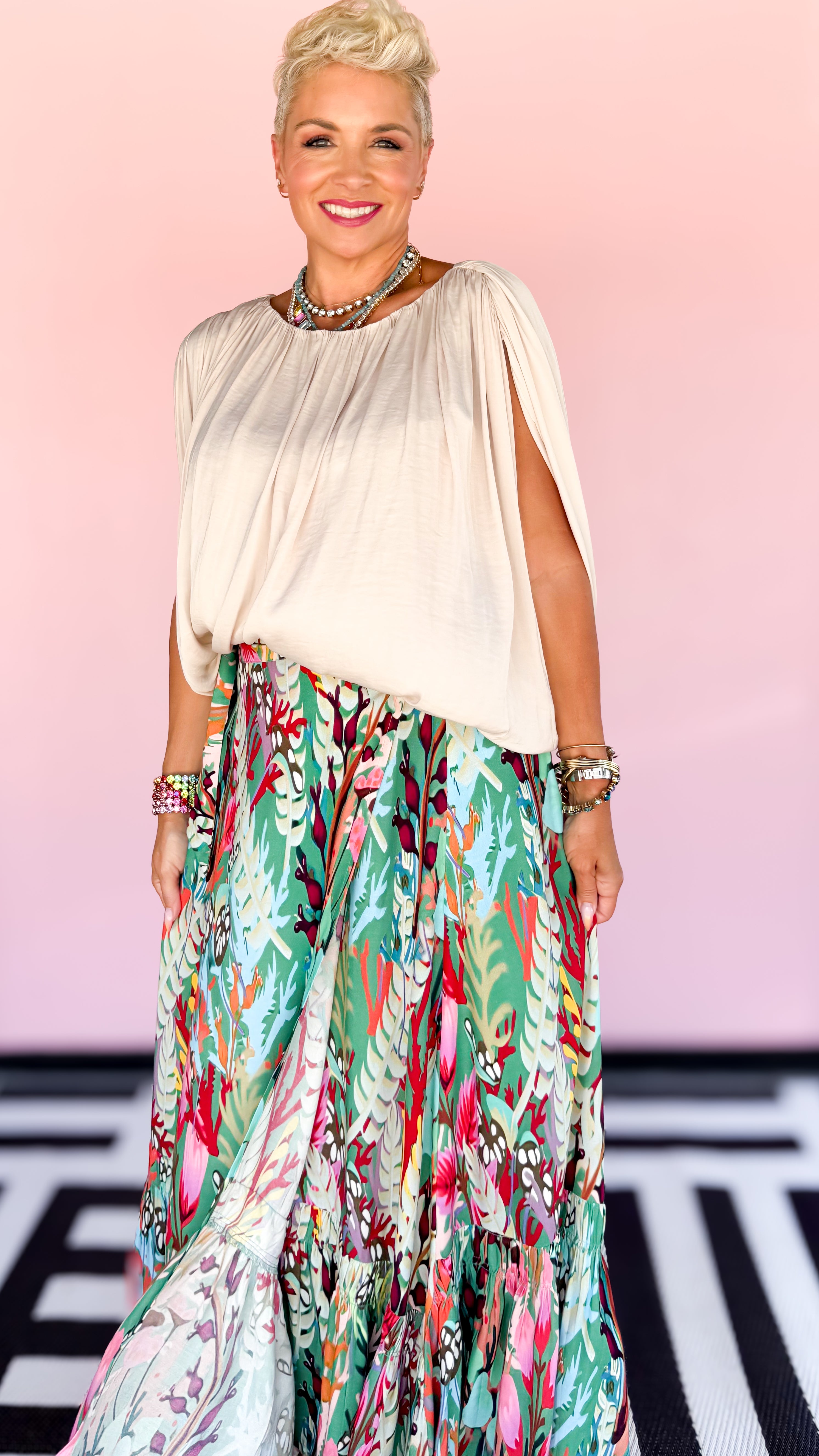 3 Way Wrap Skirt-Enchanted/Pink