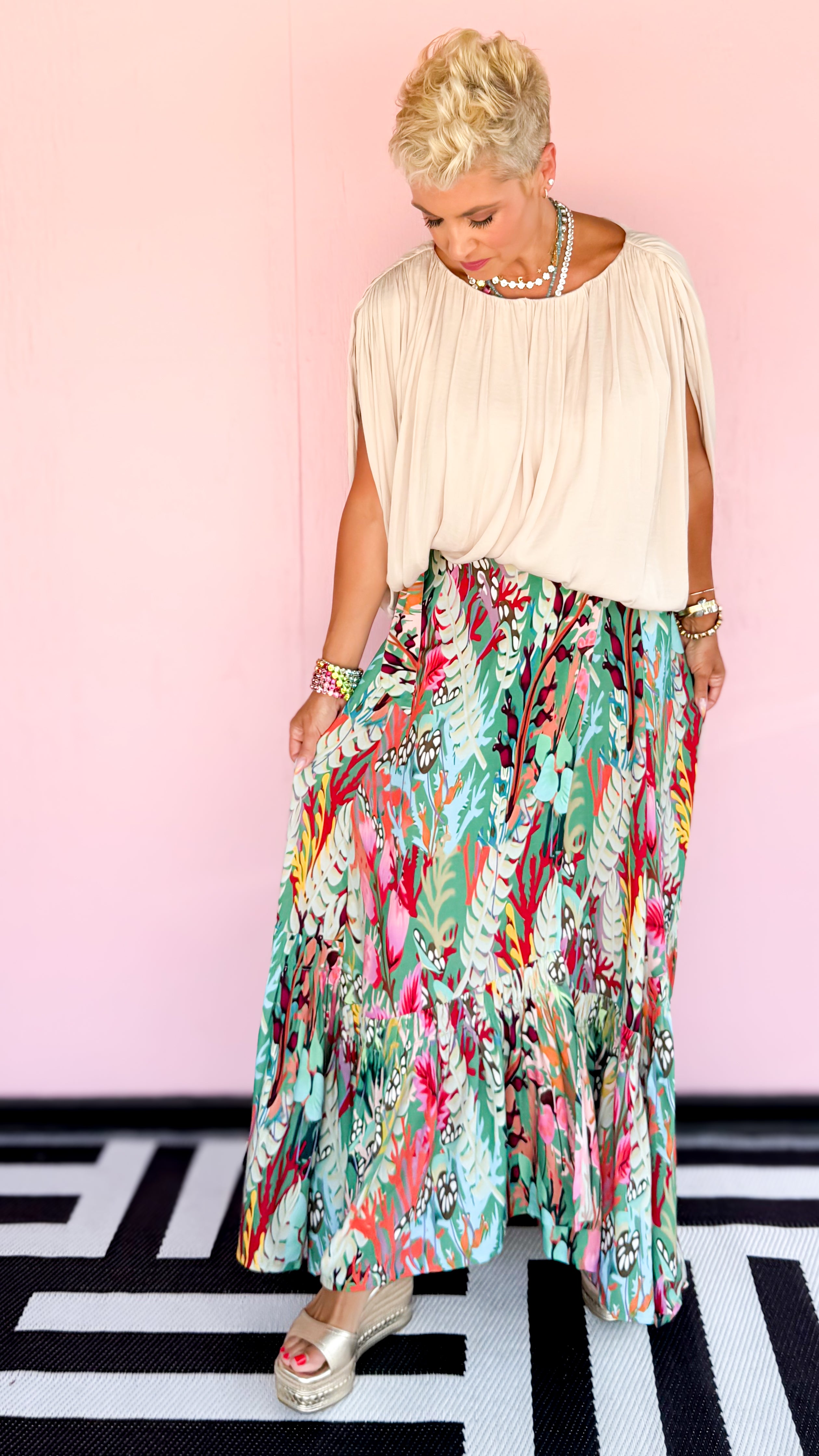 3 Way Wrap Skirt-Enchanted/Pink