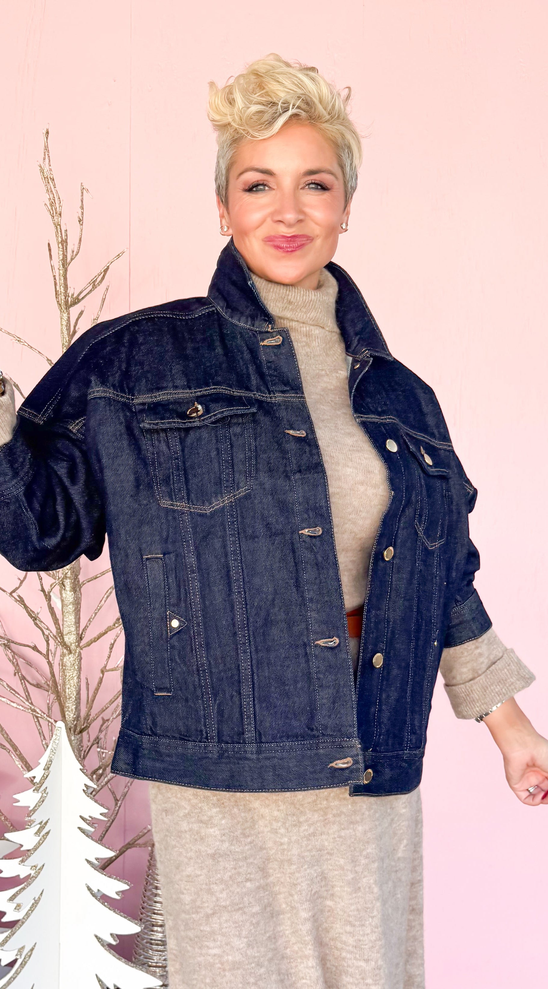 Drop Shoulder Jean Jacket/Indigo