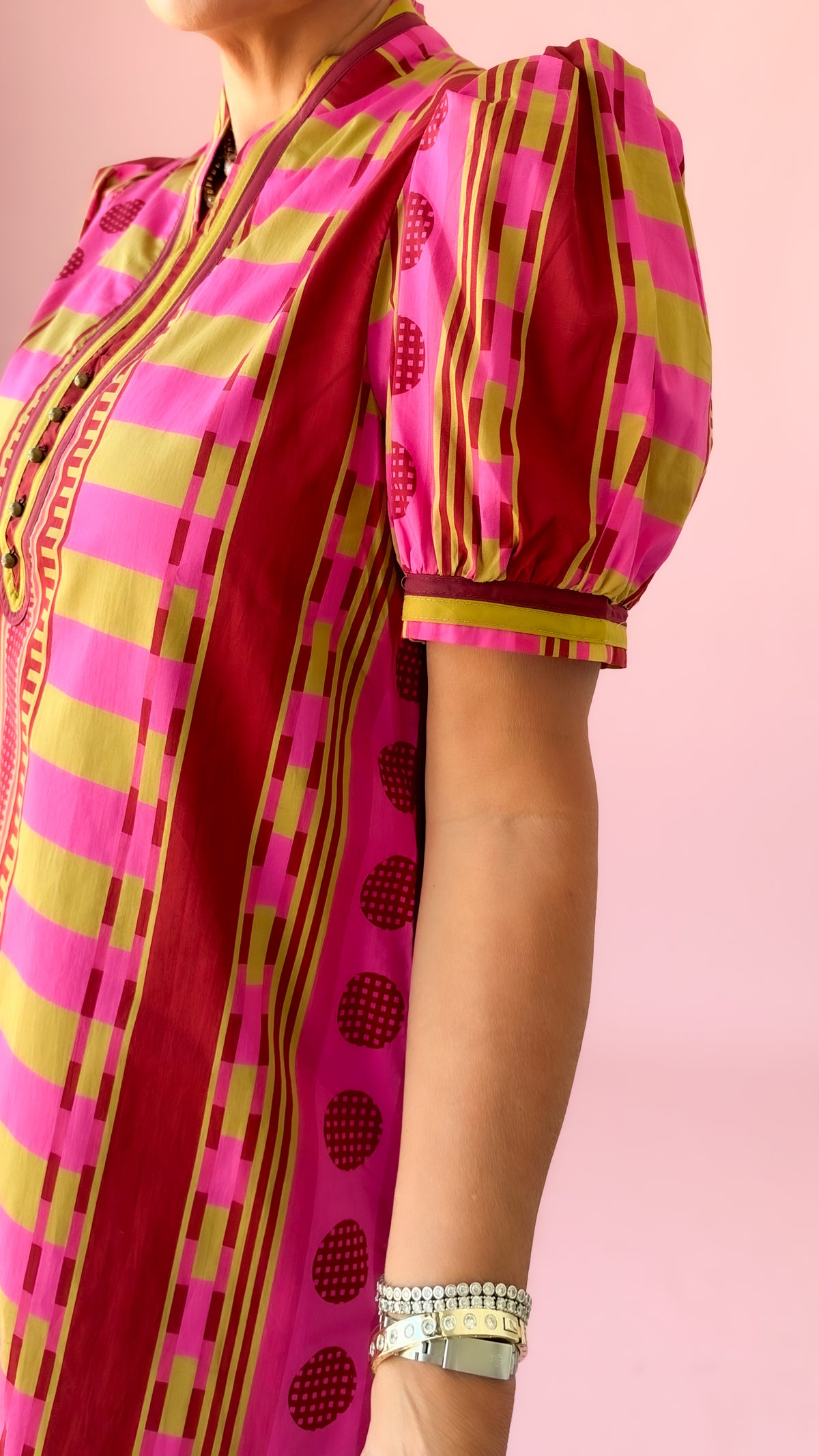 Piper Abstract Mini Dress/Magenta