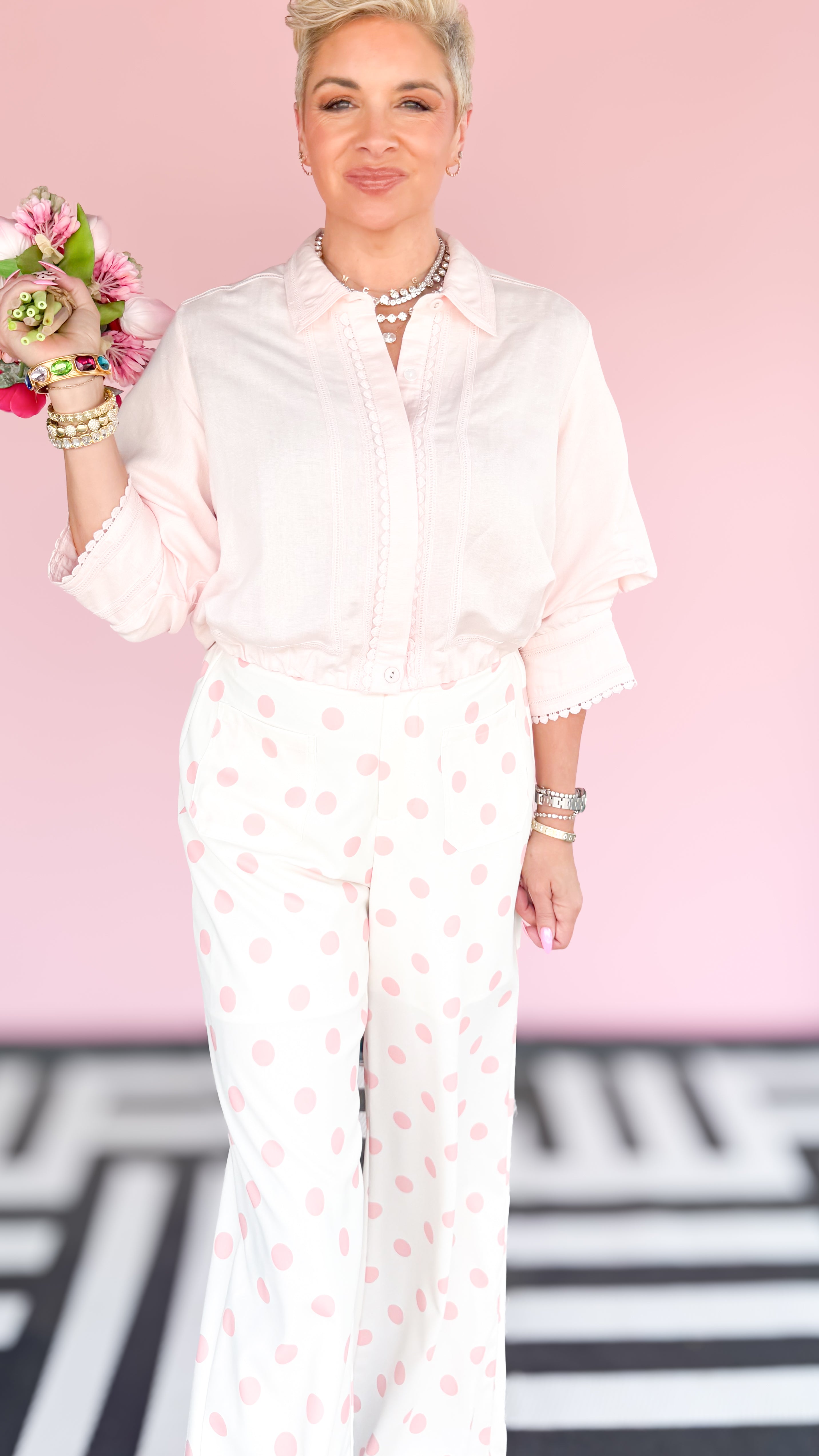 Carter Linen Top/Pink - The BLVD