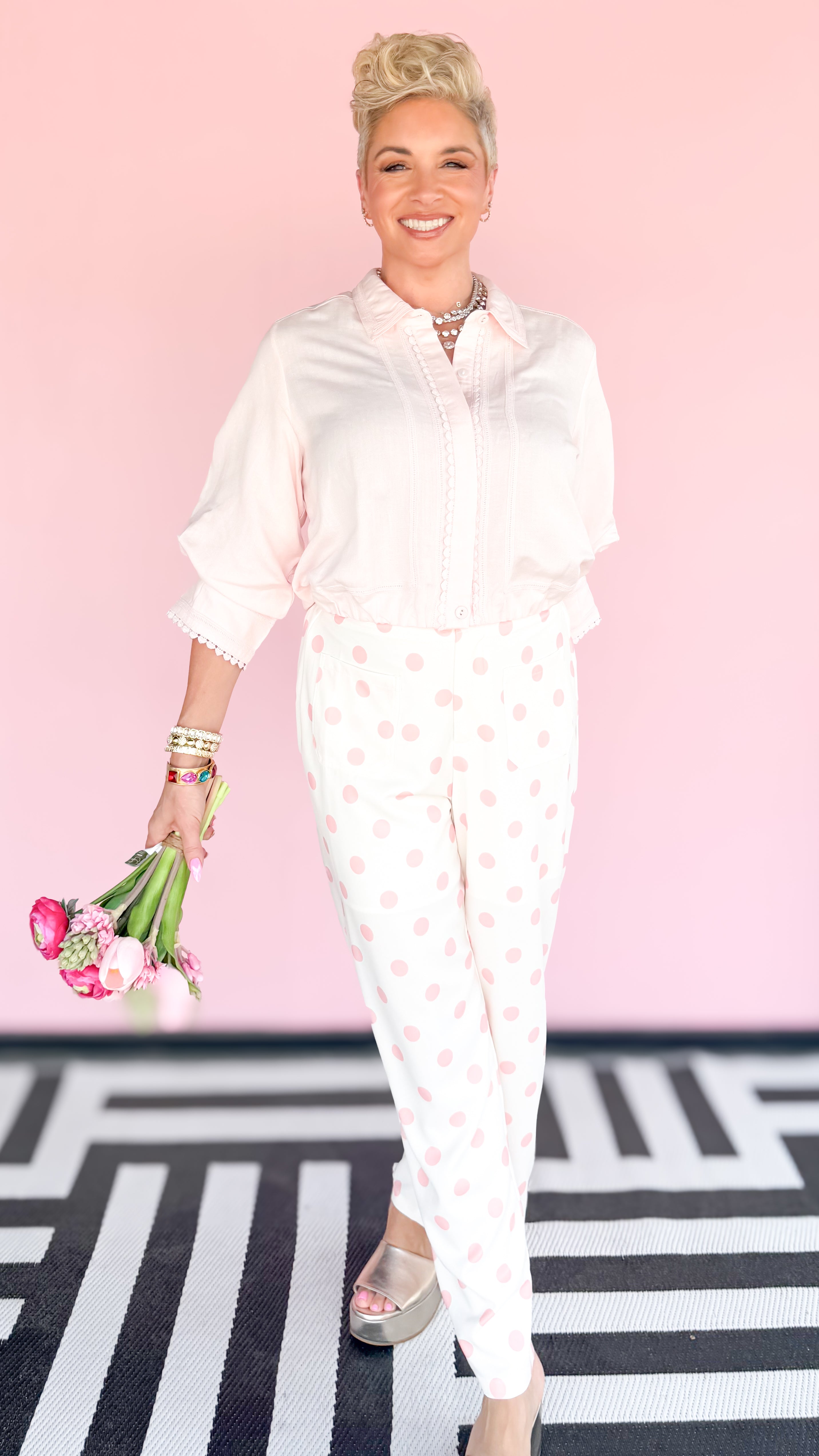 Carter Linen Top/Pink - The BLVD