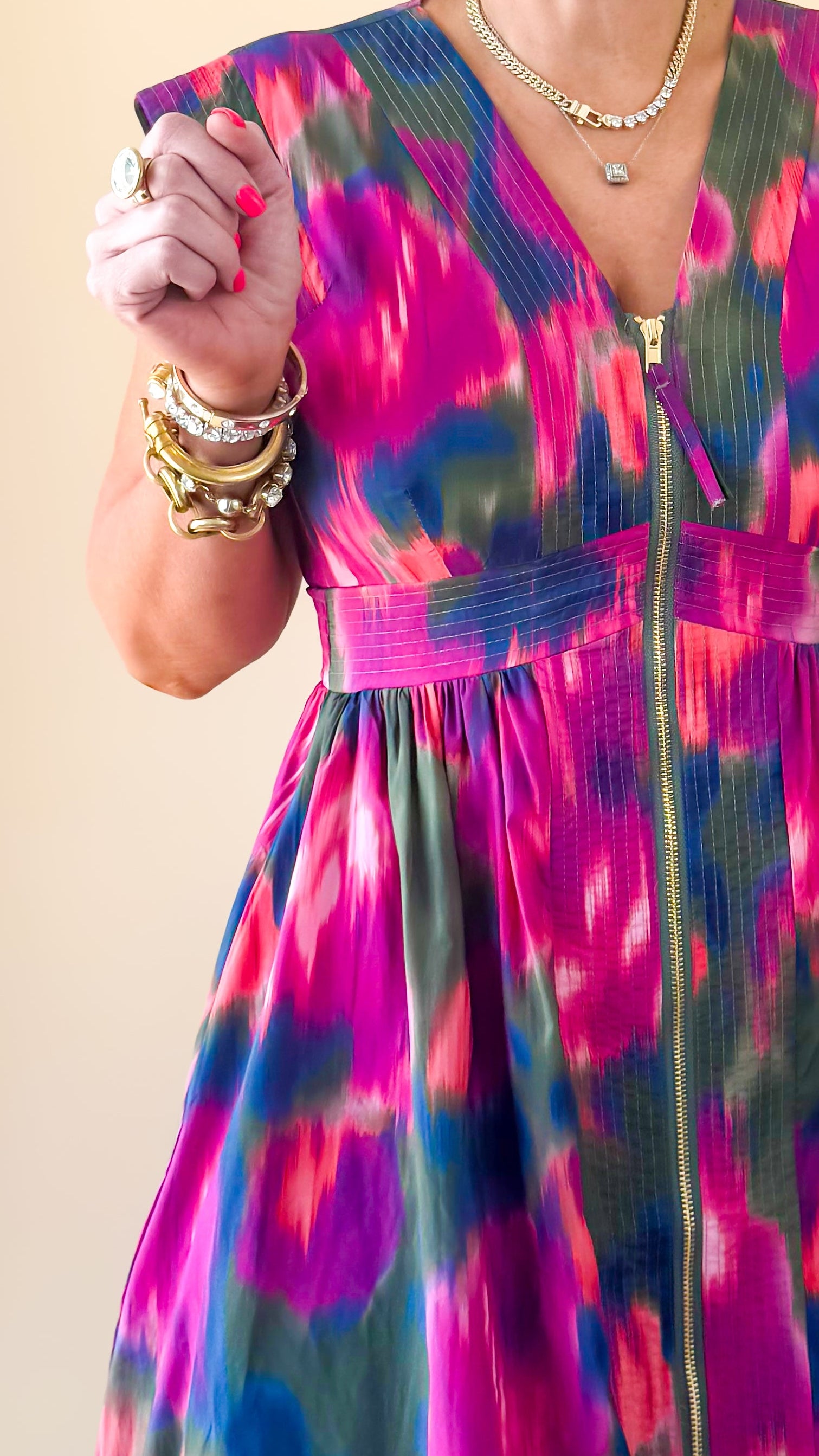 Collette Cap Sleeve Midi Dress/Pink