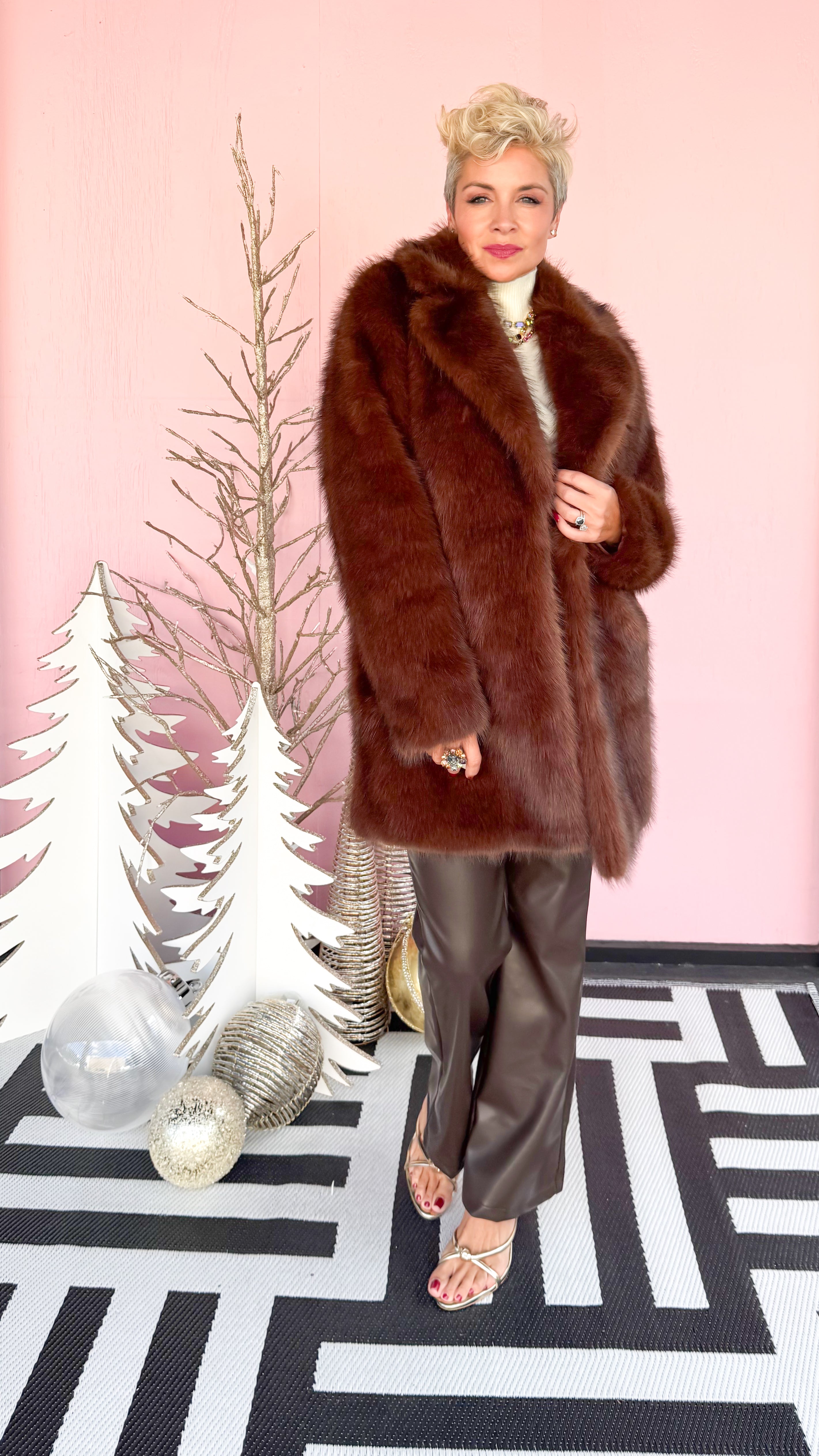 Chocolate Faux Fur Coat