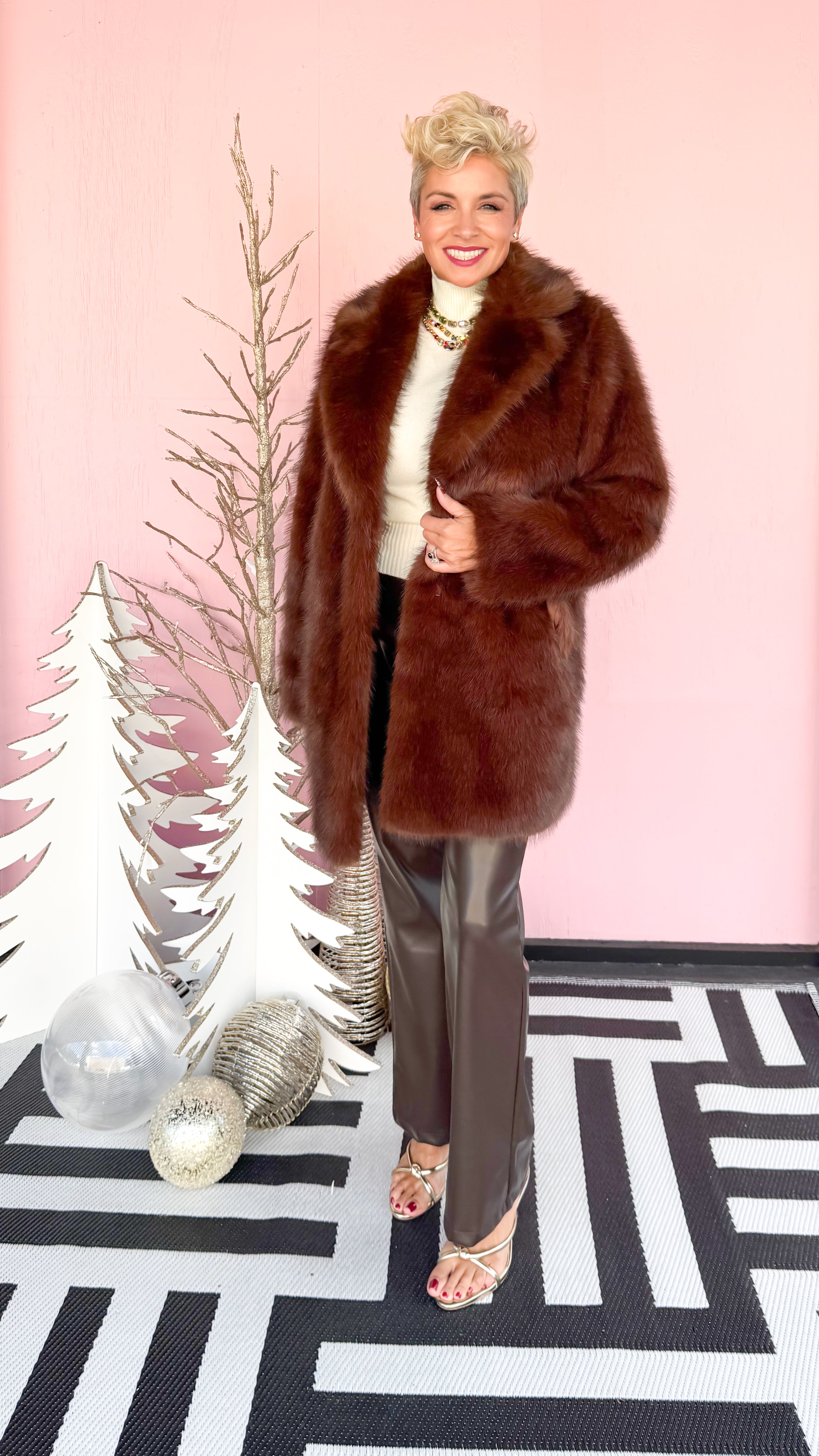Chocolate Faux Fur Coat