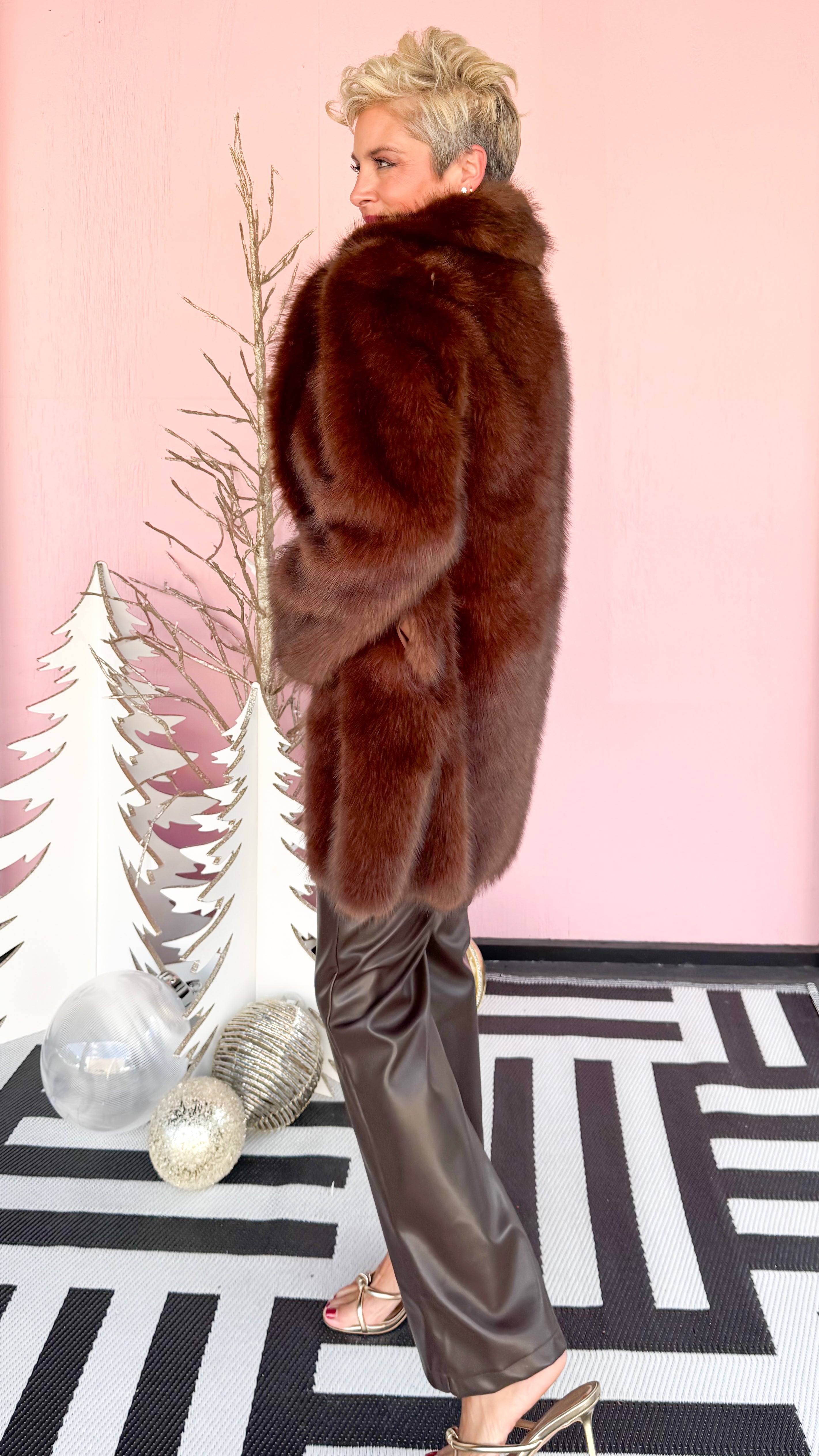 Chocolate Faux Fur Coat