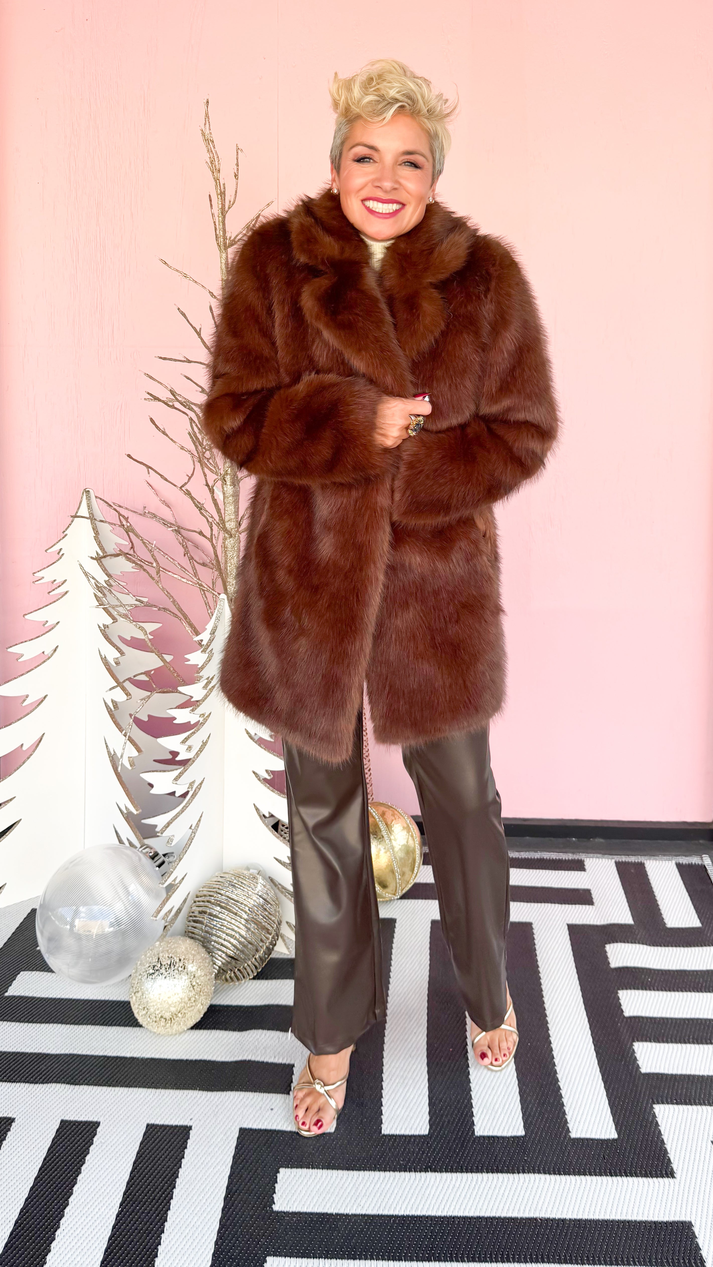 Chocolate Faux Fur Coat
