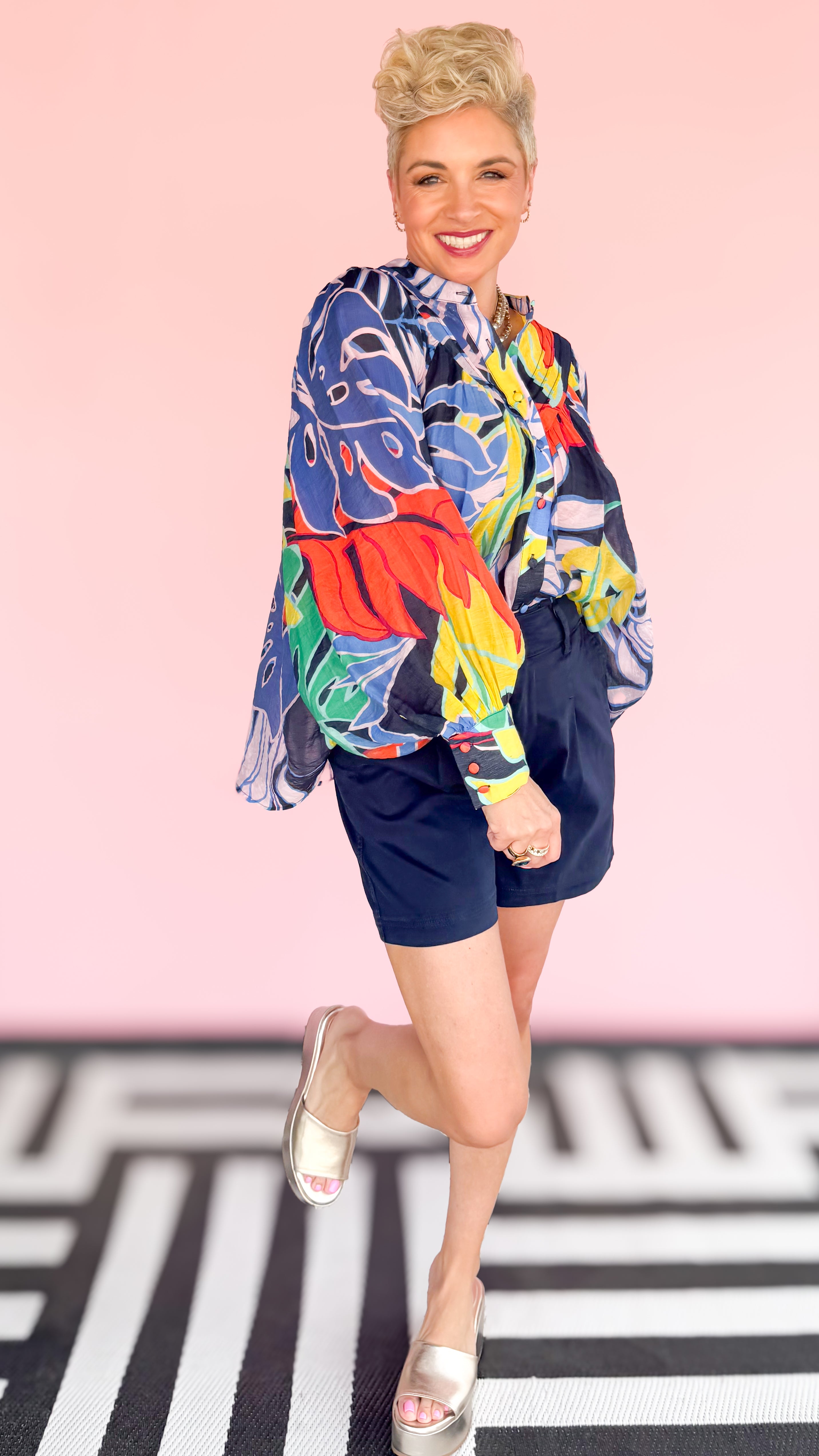 Vibrant Rain Forest Blouse - The BLVD