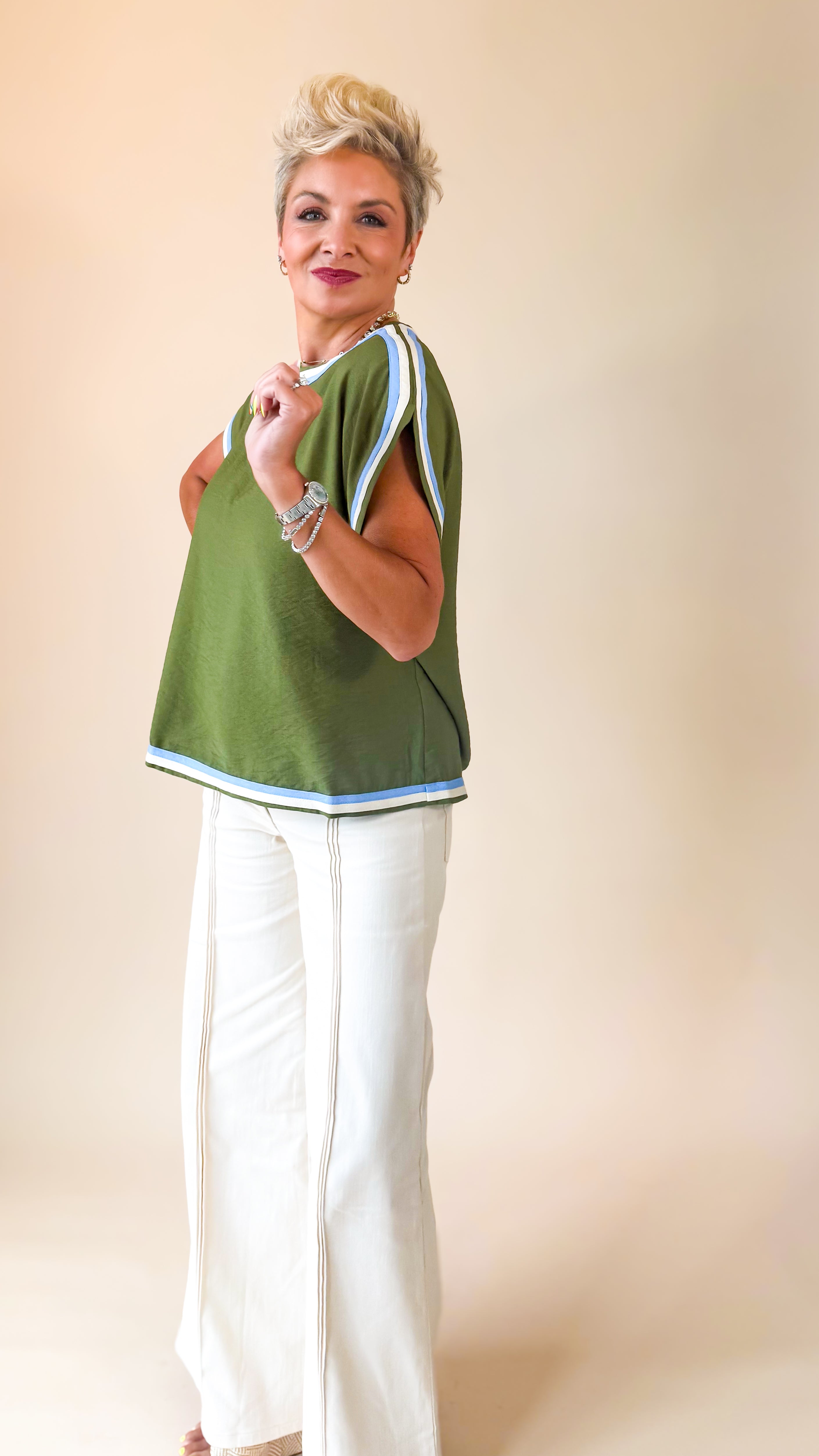 Cap Sleeve Top/Olive