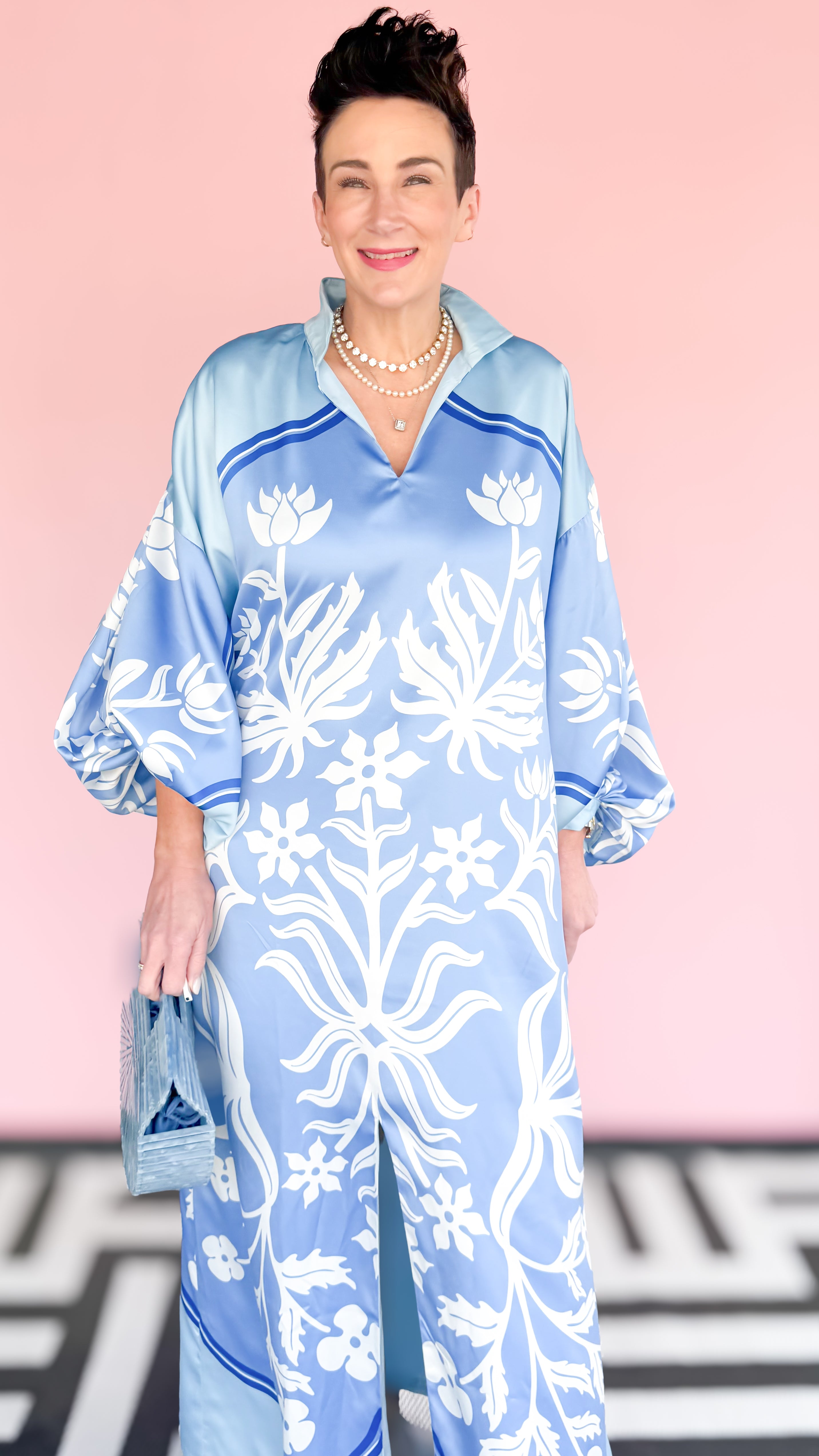 Fiona Maxi Dress/Dutch Tile - The BLVD