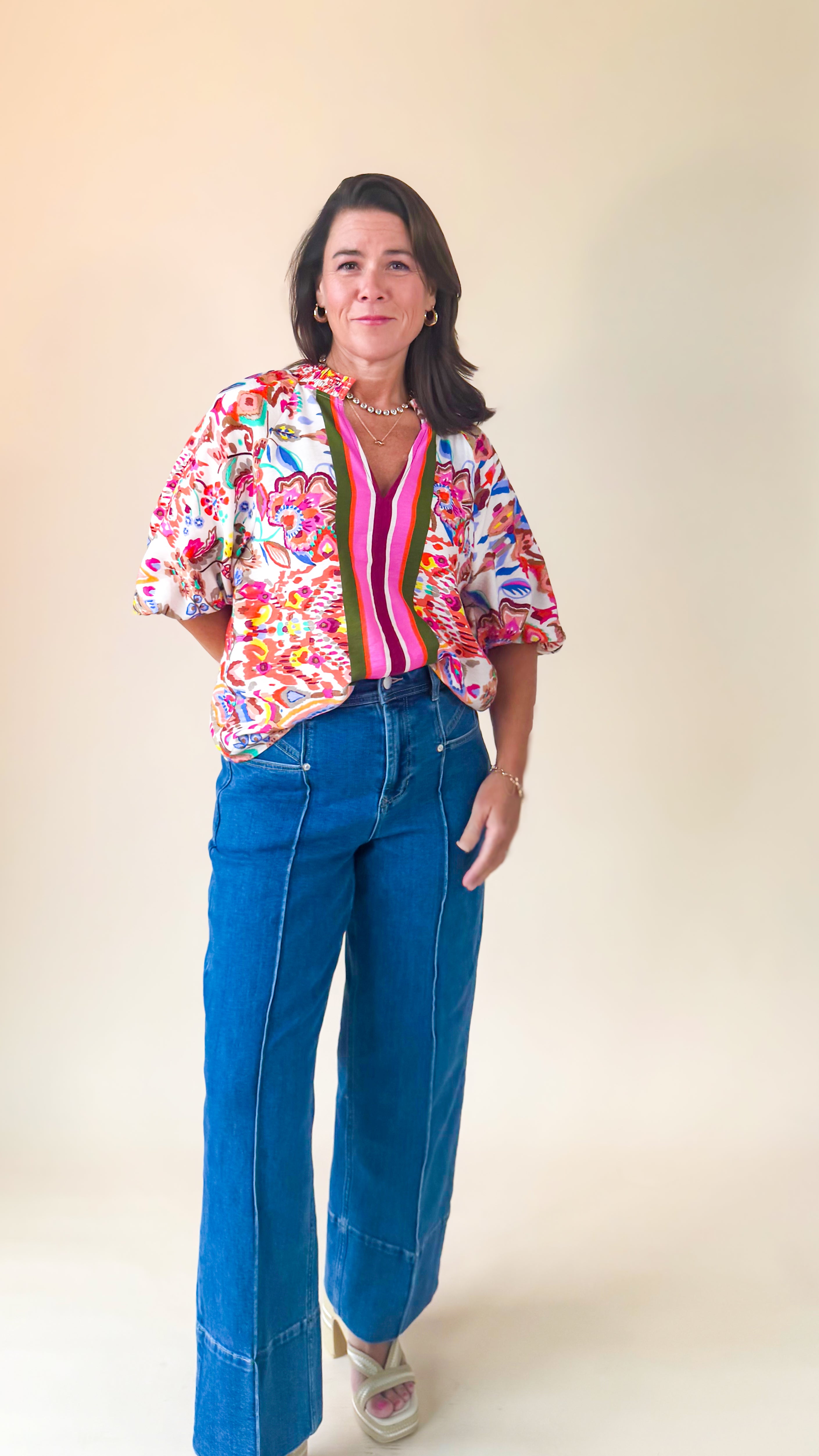 Bonita Blouse Puff Sleeve/Multi