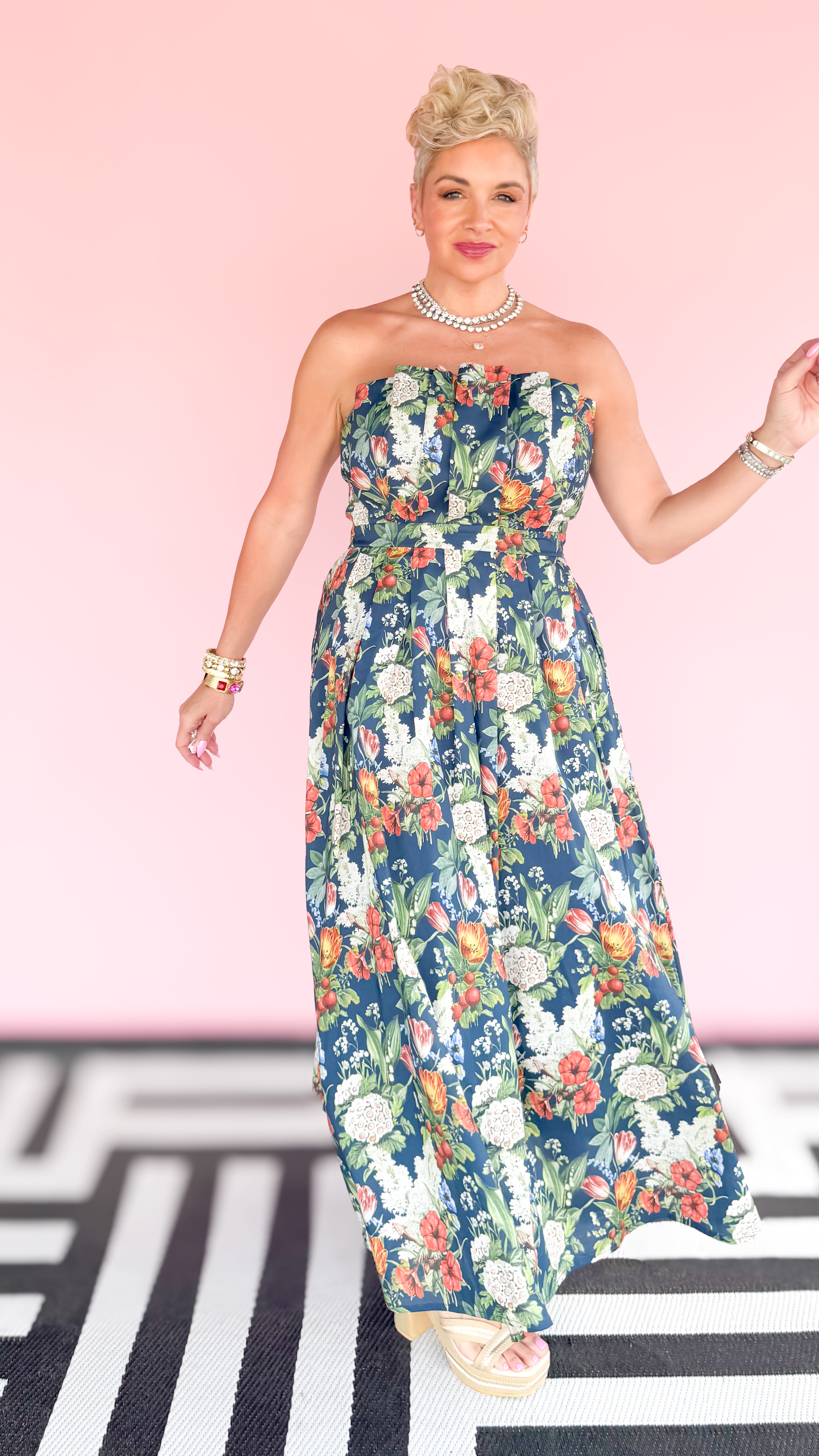 Spring Soirée Dress/Navy - The BLVD