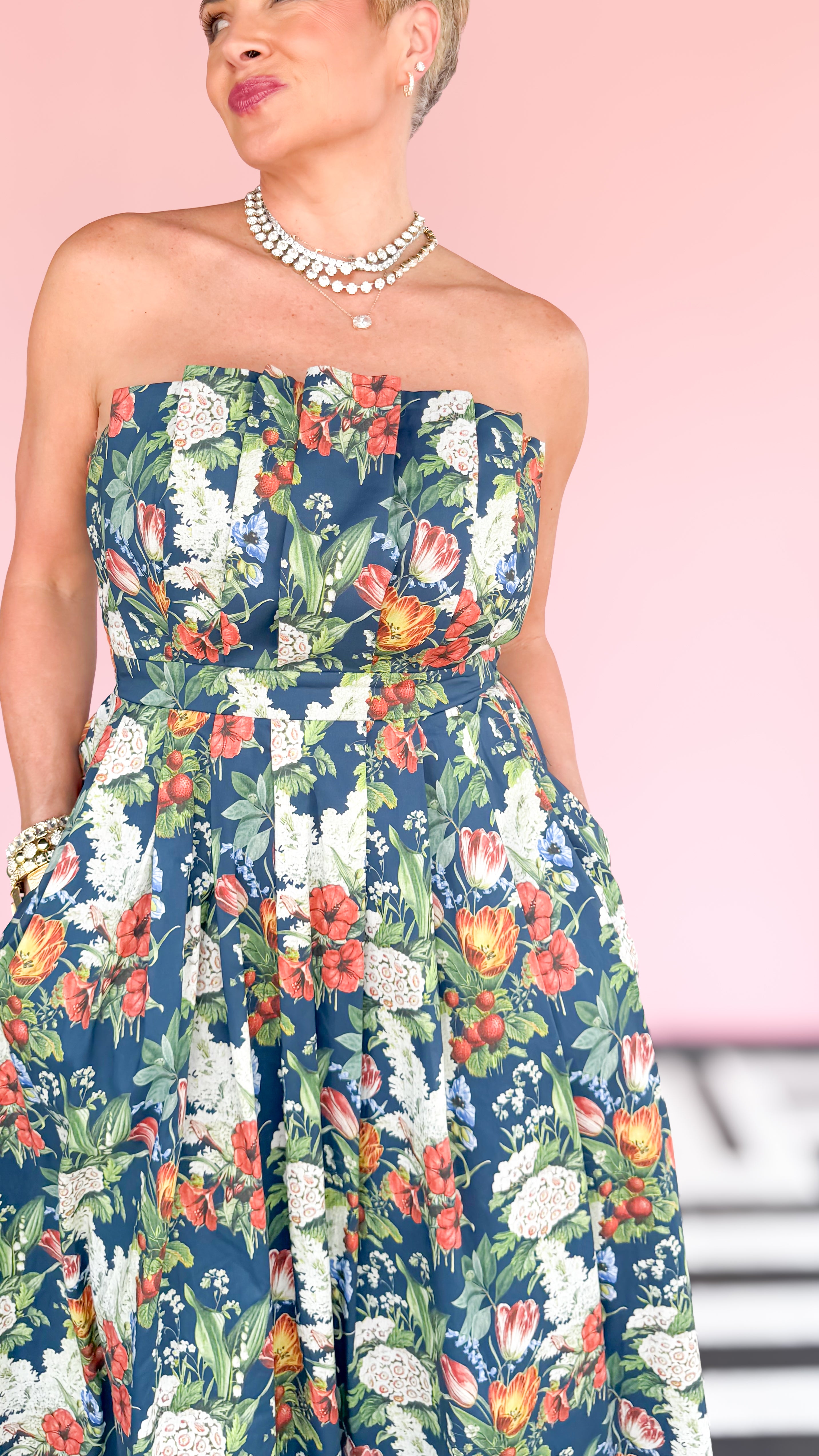 Spring Soirée Dress/Navy - The BLVD