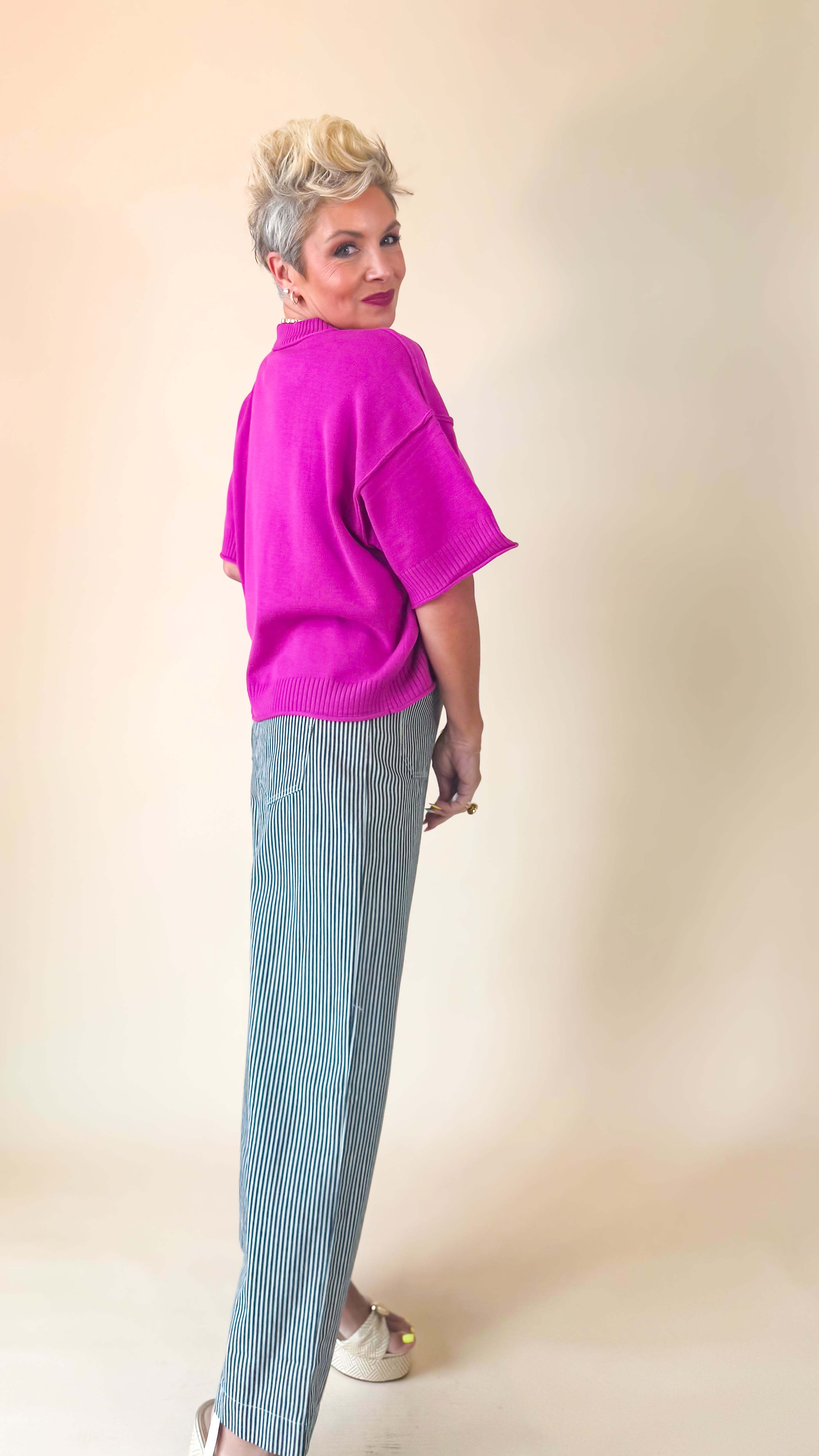 Jane Striped Jeans/Black