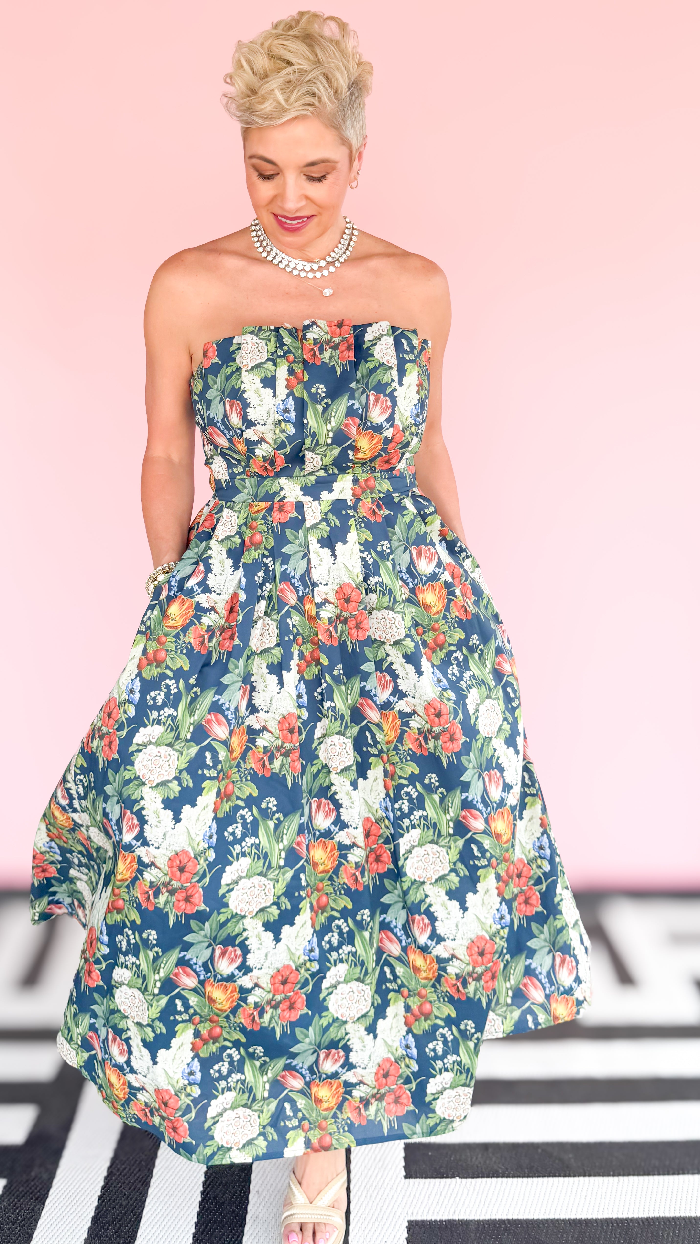 Spring Soirée Dress/Navy - The BLVD