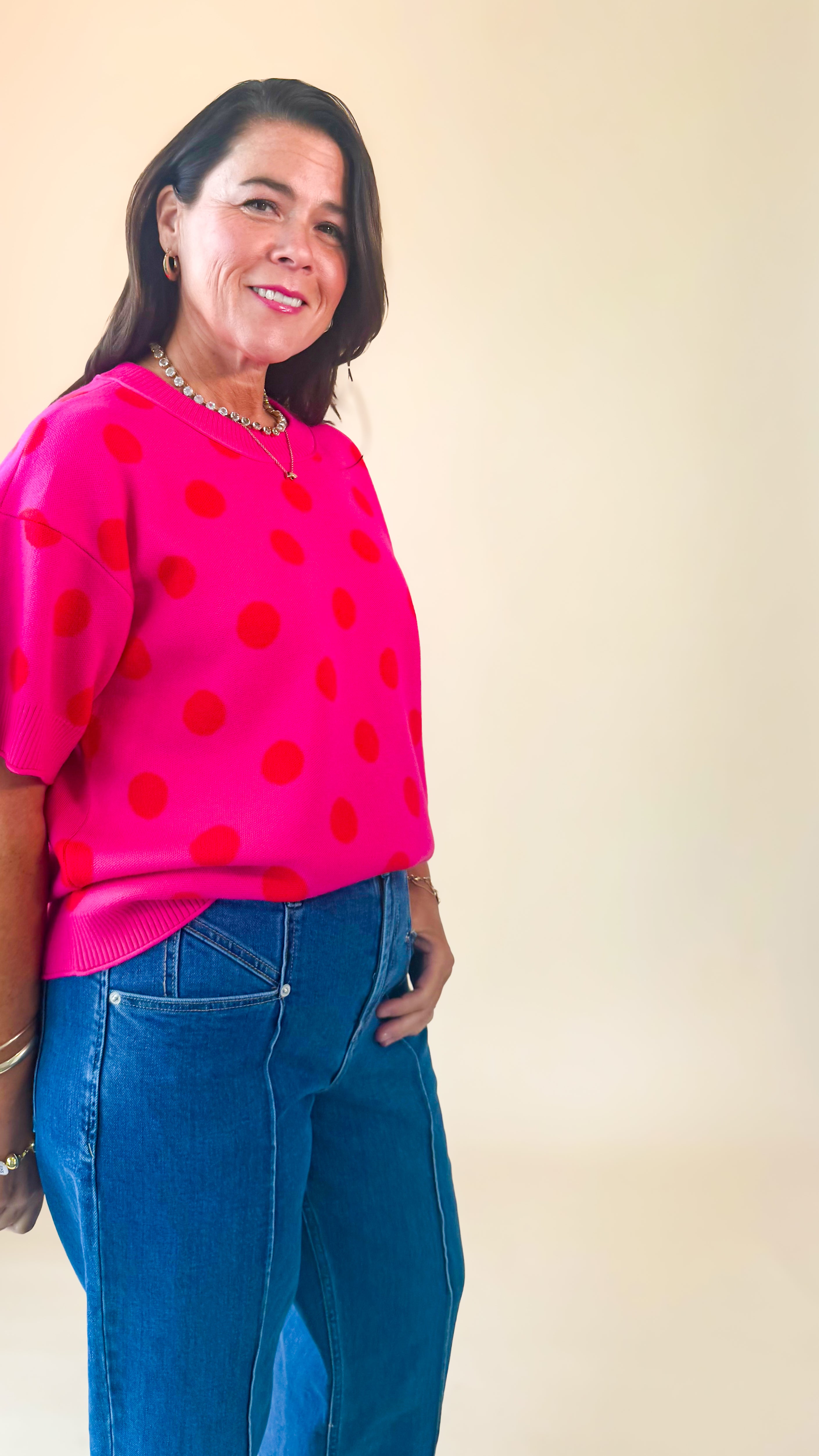 Jenny Knit Sweater/Hot Pink