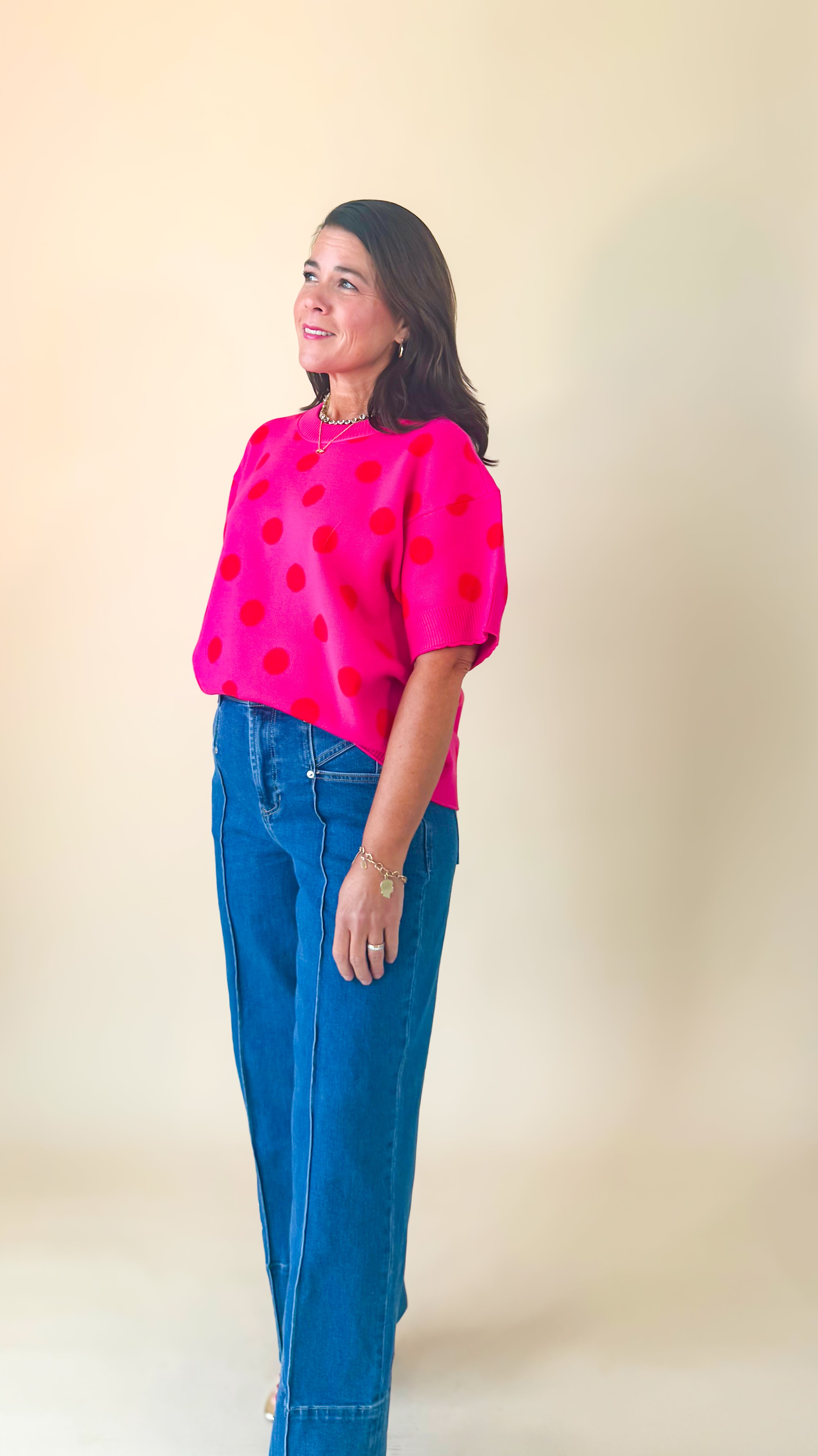 Jenny Knit Sweater/Hot Pink