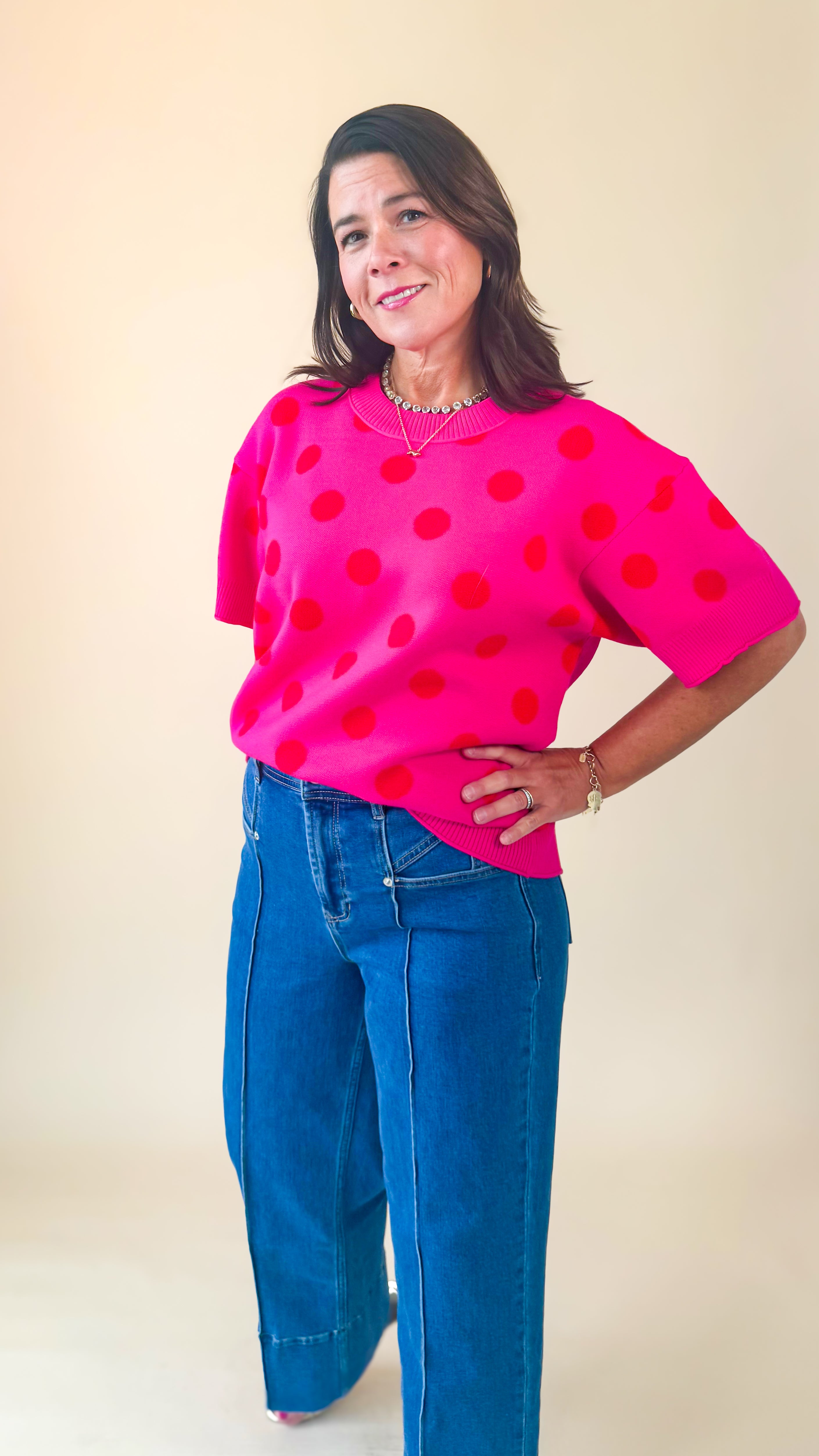 Jenny Knit Sweater/Hot Pink