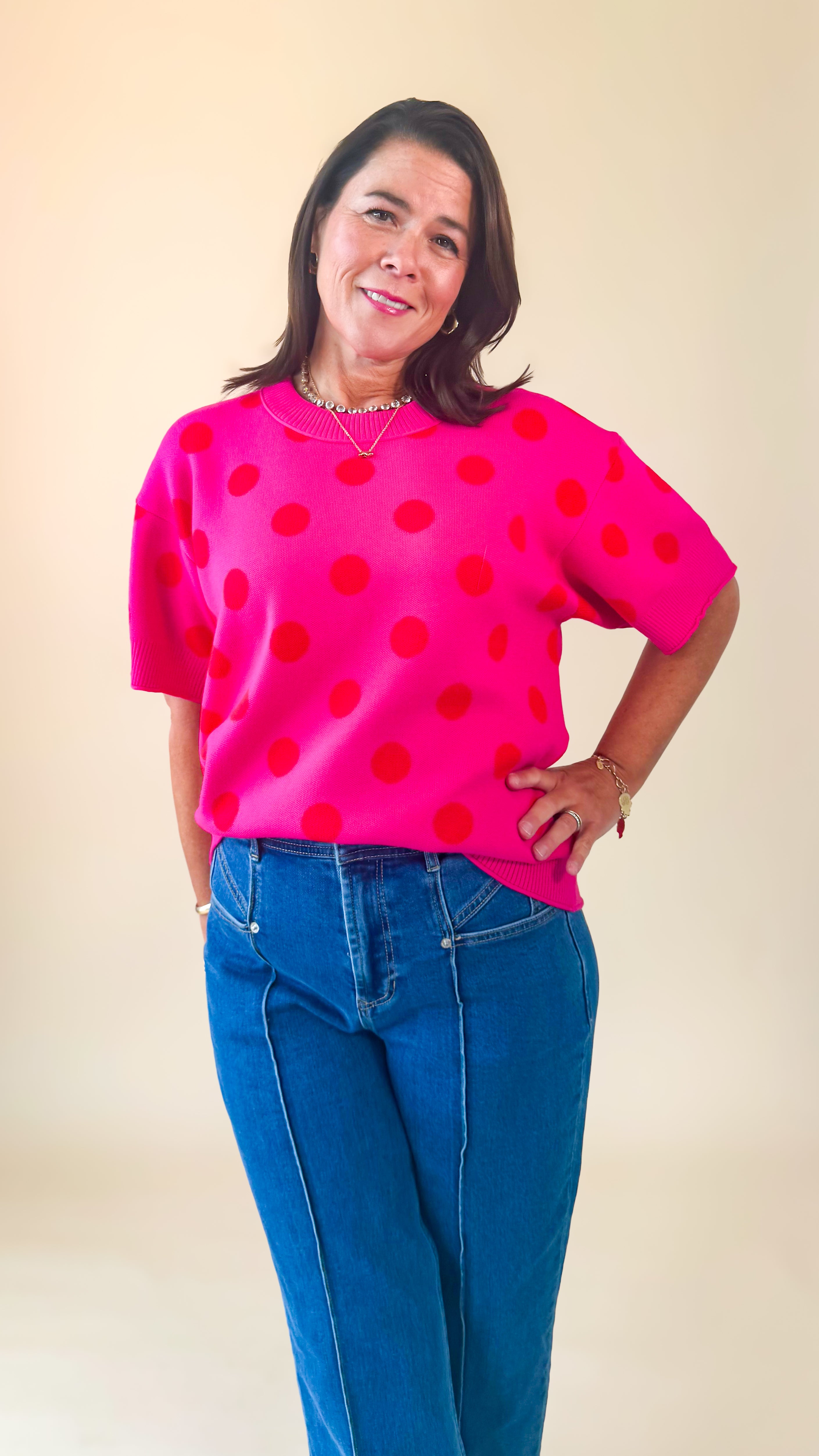 Jenny Knit Sweater/Hot Pink