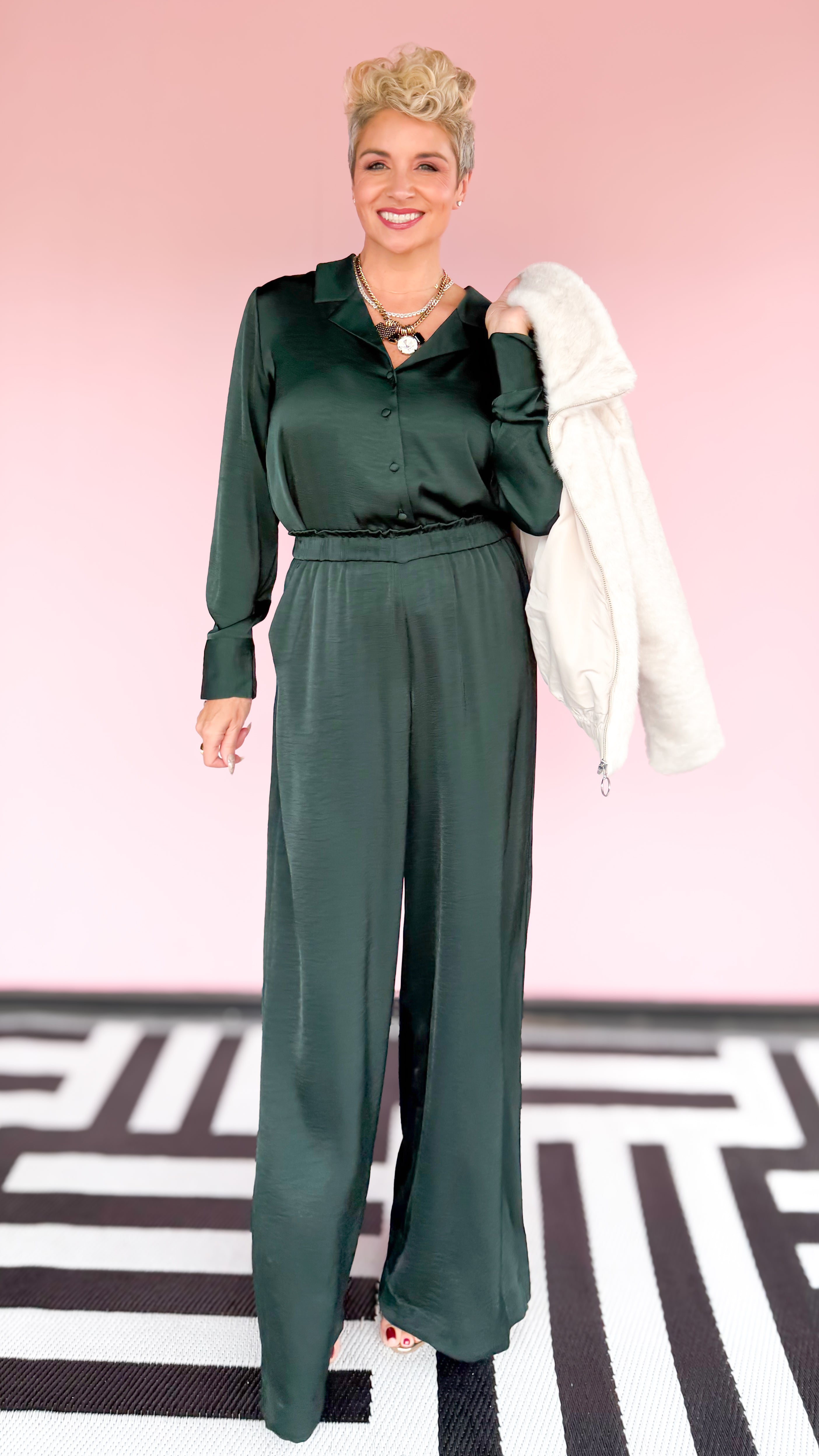 Ana Satin Pants/Green