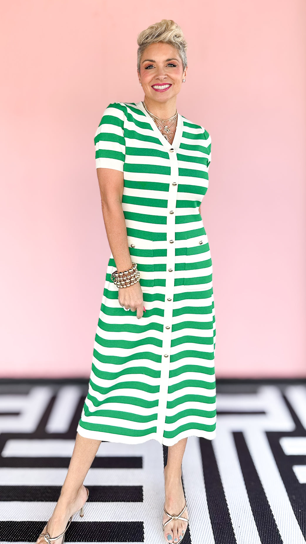 Callie Striped Midi Dress