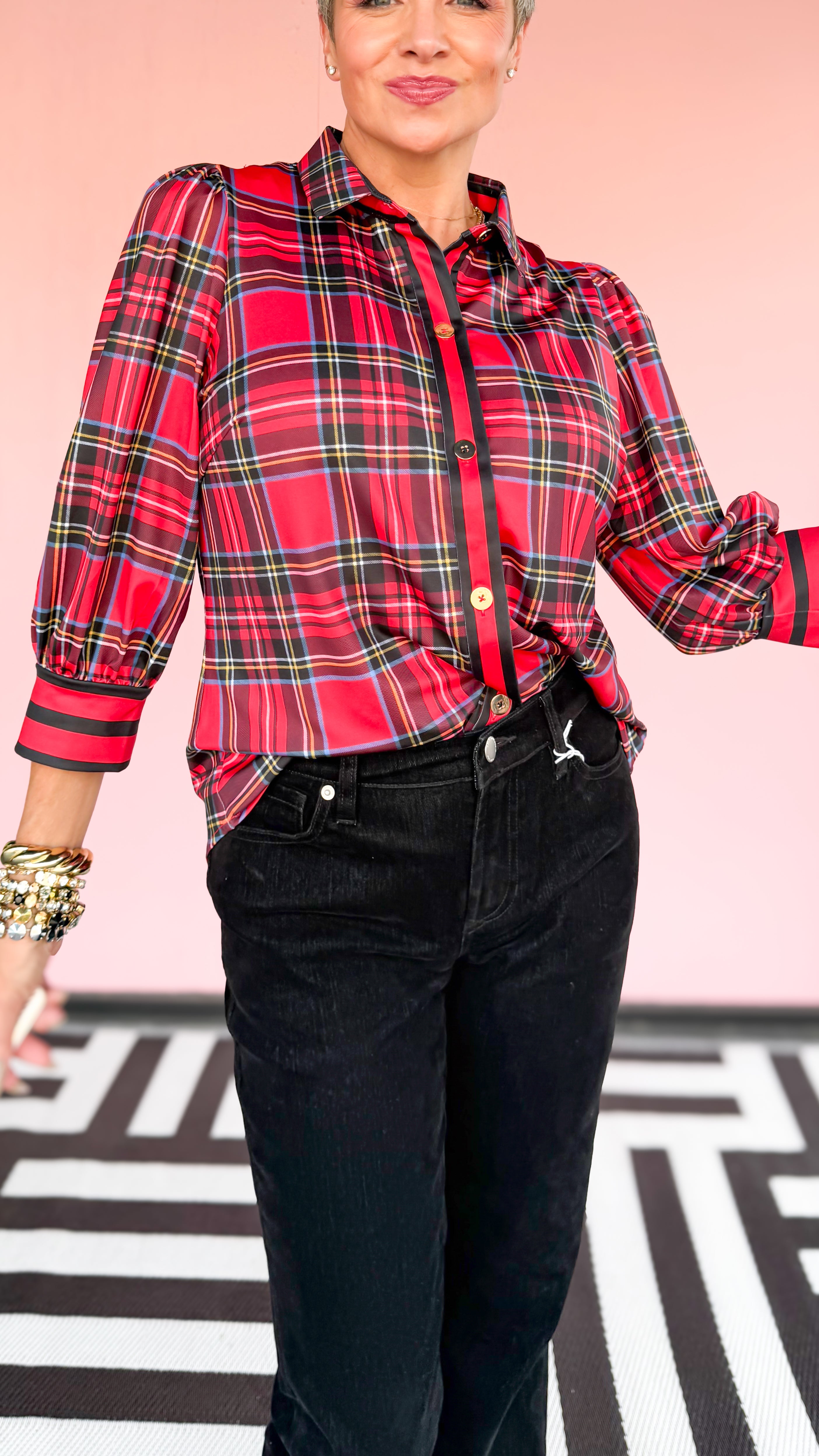 Puff Sleeve Top/Duke of York/Red