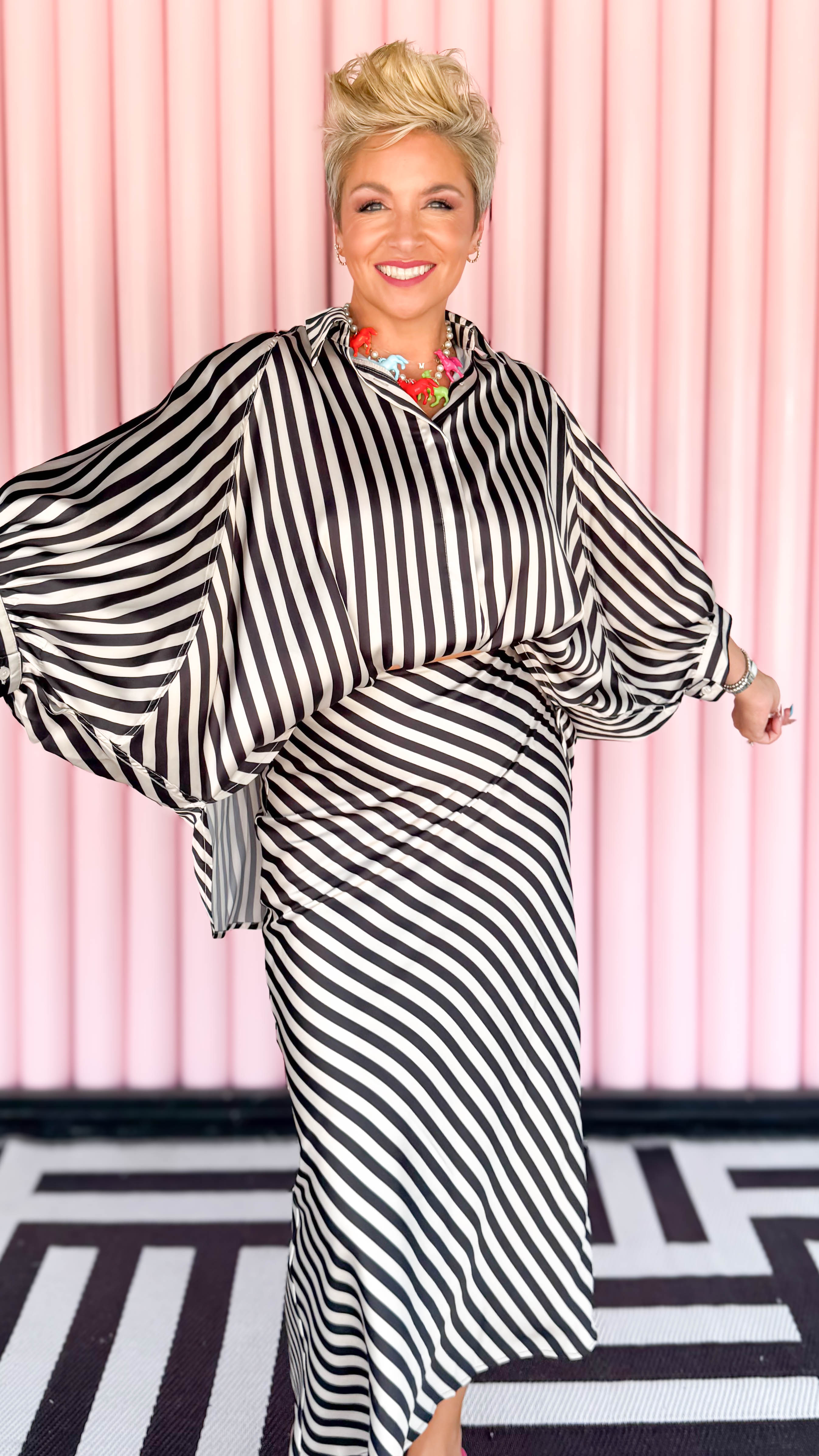 Oversized Balloon Dolman Sleeve Shirt Black