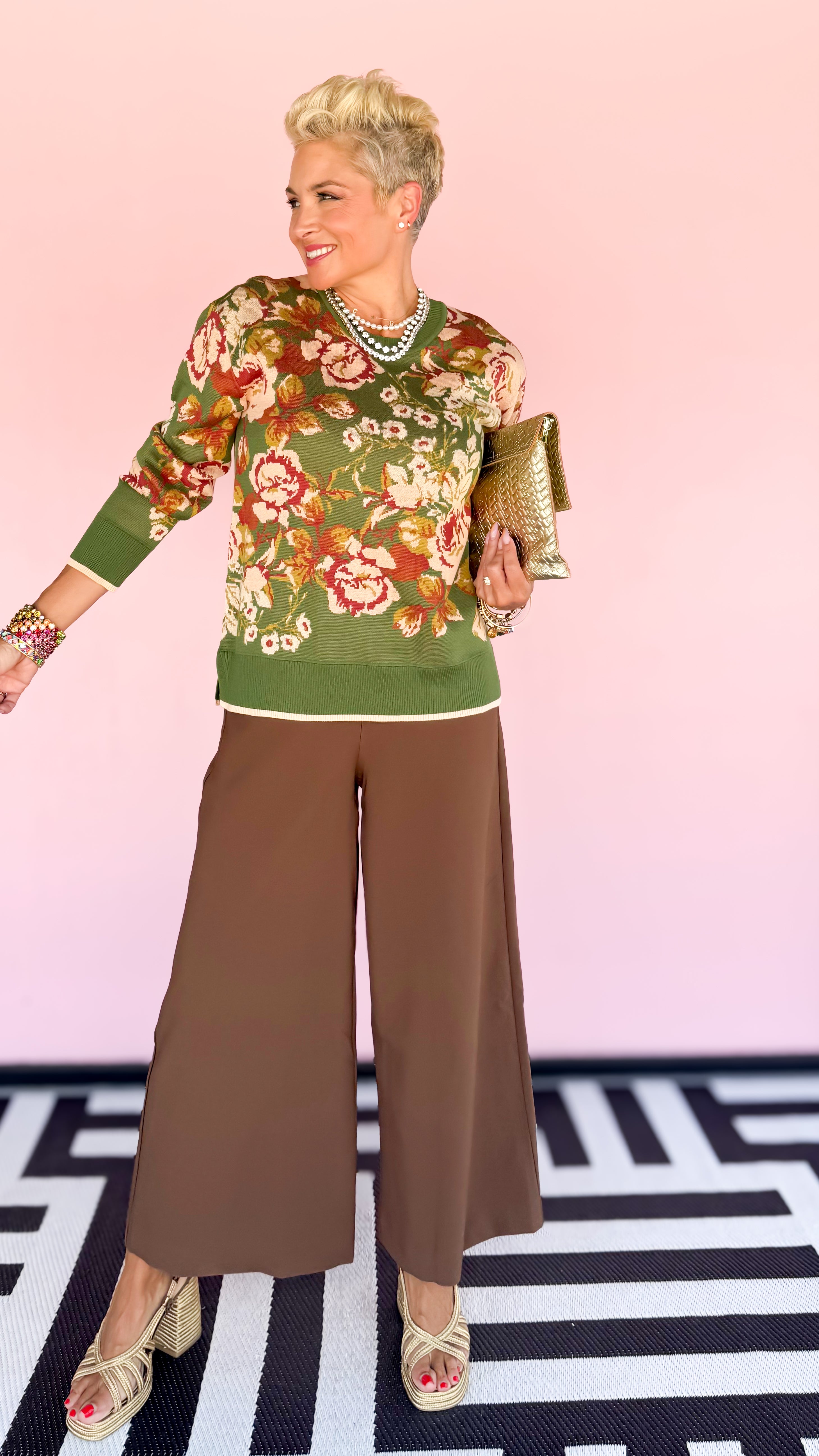 Brita Long Sleeve Sweater Top/Green