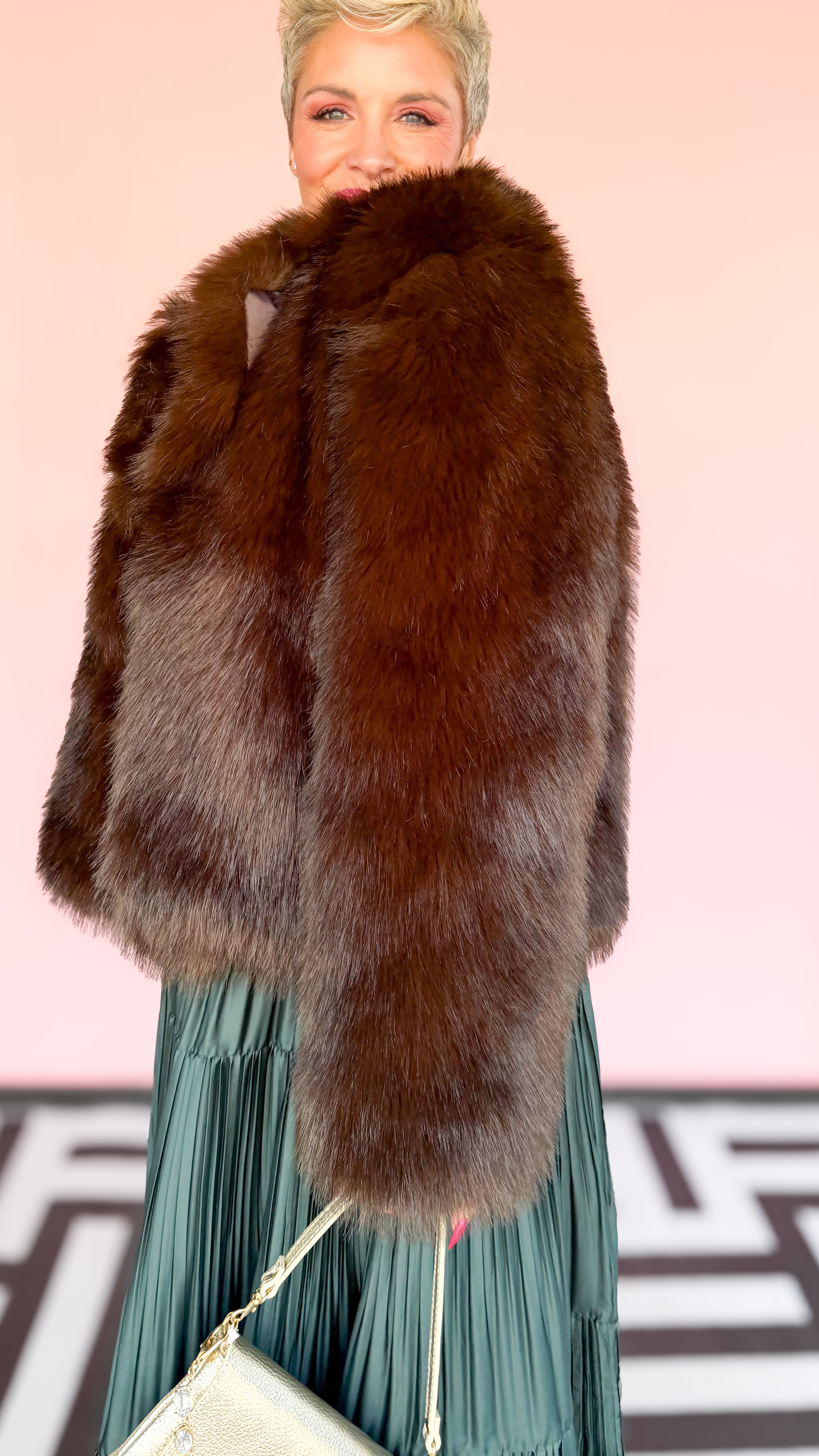 Faux Short Fur Coat/Chocolate