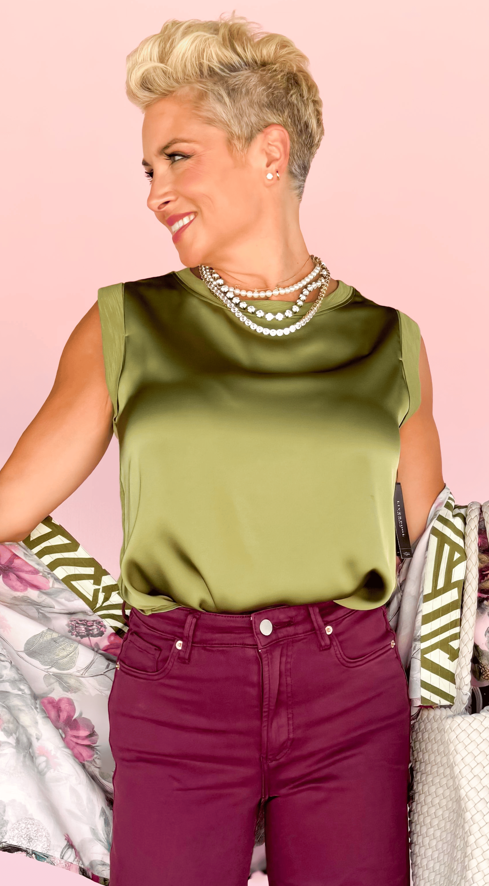 Sleeveless Knit Top/Green - The BLVD